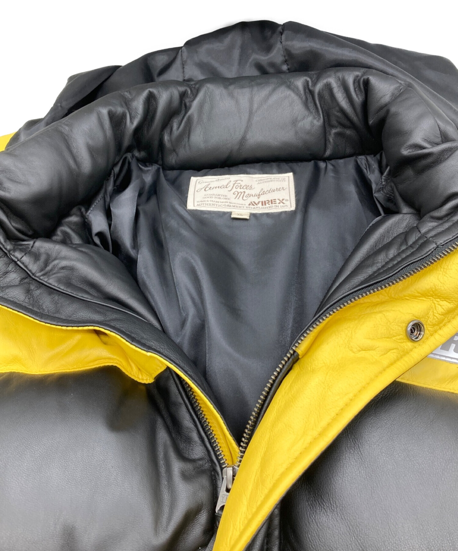 中古・古着通販】AVIREX (アヴィレックス) LEATHER DOWN JACKET