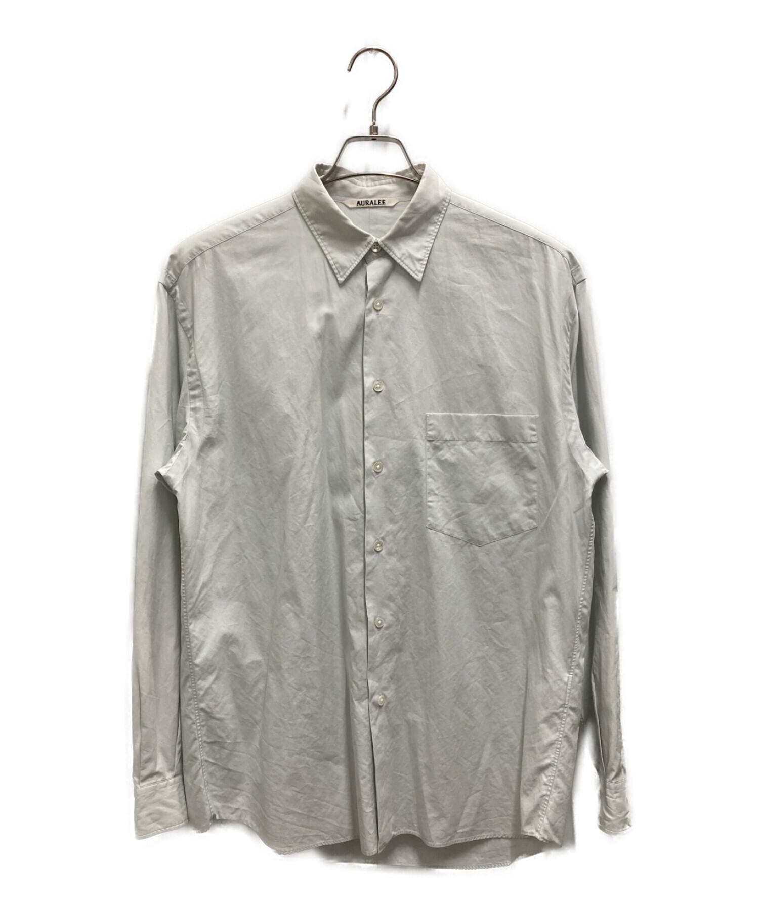 AURALEE WASHED FINX TWILL STRIPE SHIRTS ストライプシャツ