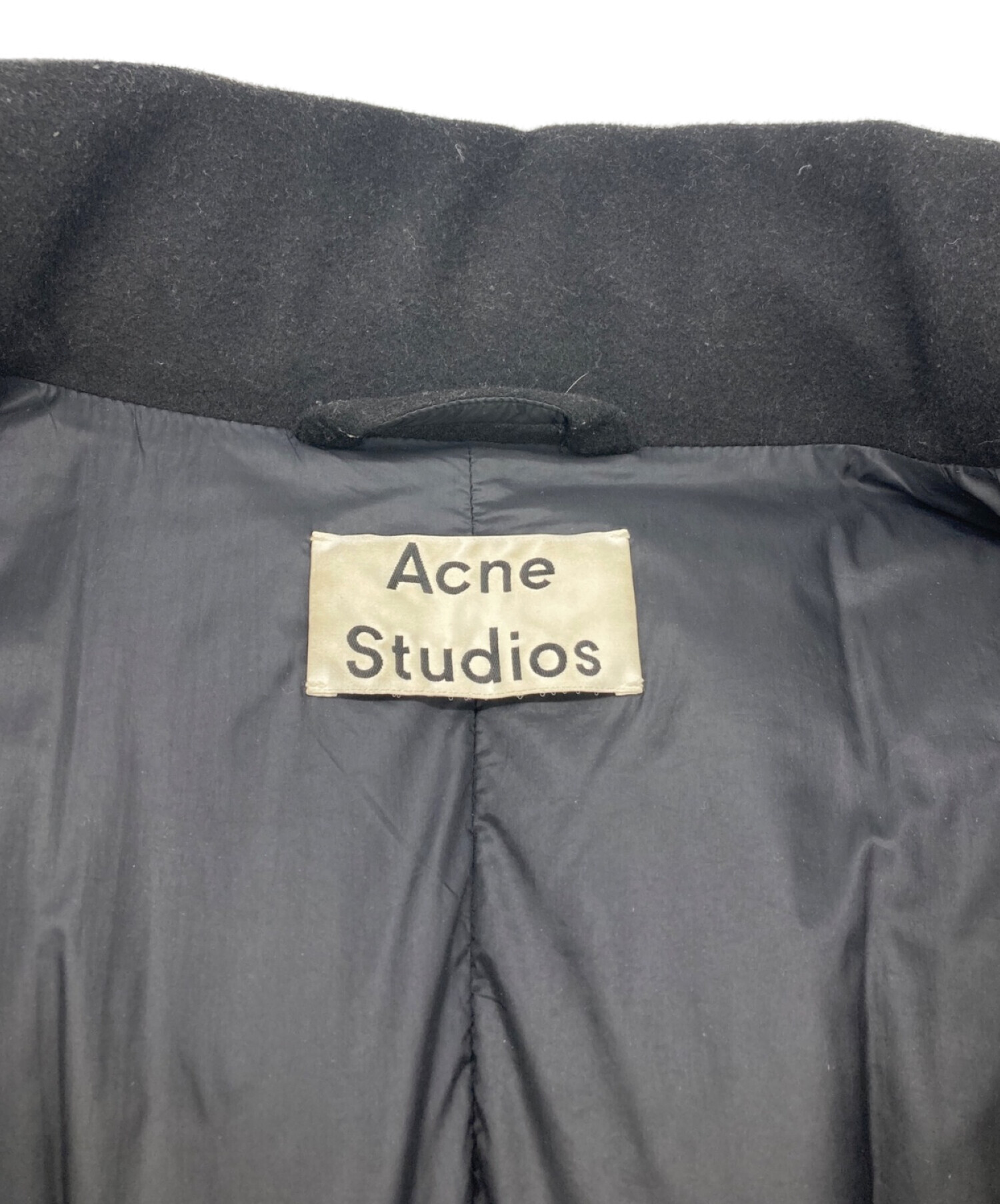 Acne studios (アクネストゥディオス) ジップアップロングダウンコート ブラック サイズ:48