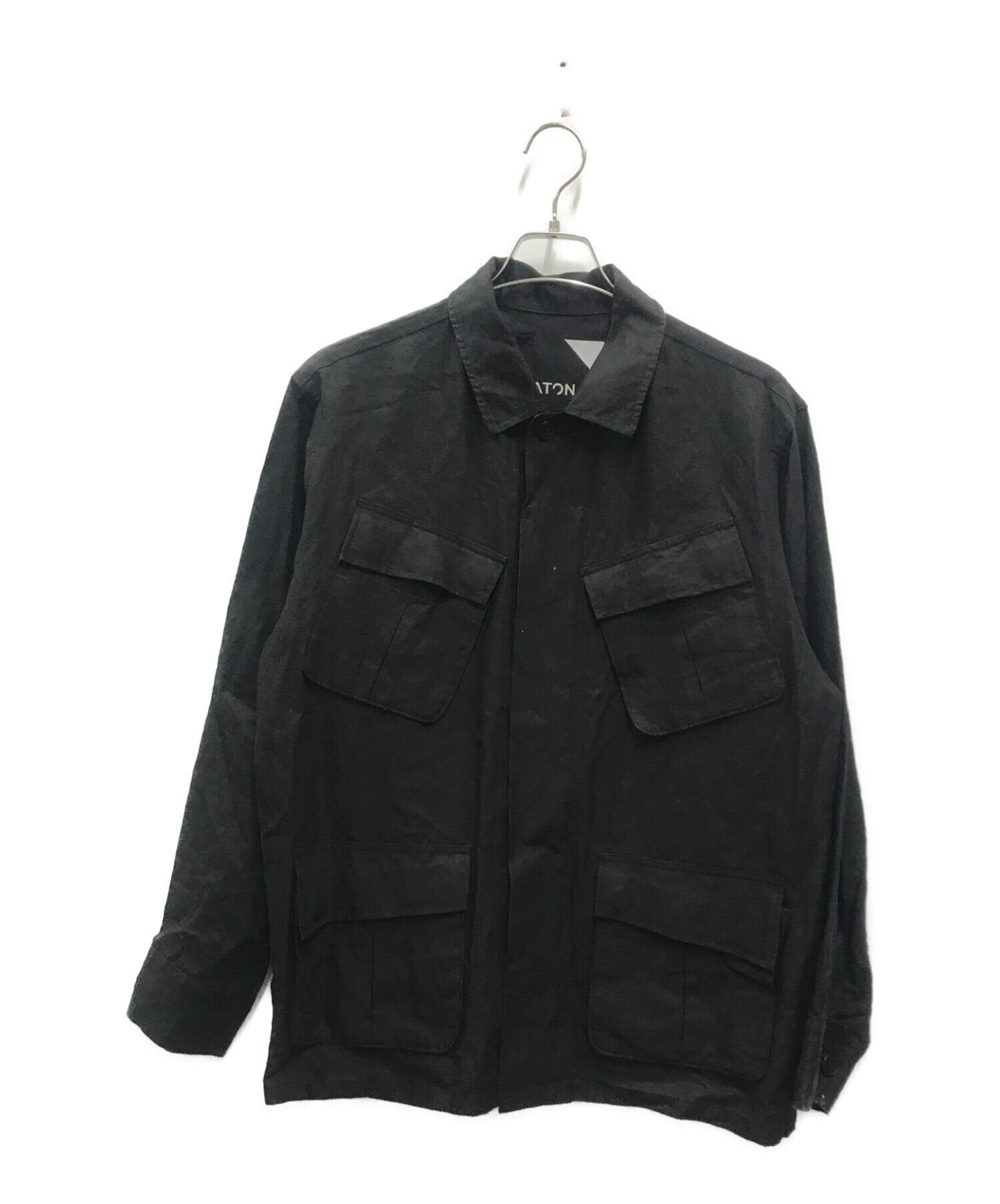 ATON (エイトン) LINEN WEATHER ジャングルファティーグジャケット ブラック サイズ:2