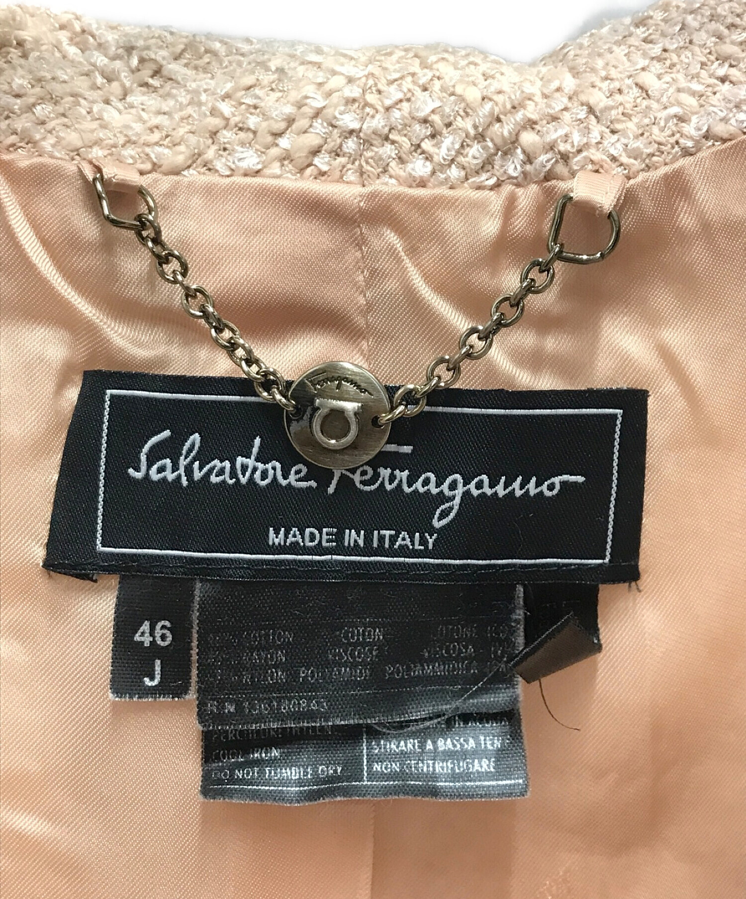 Salvatore Ferragamo (サルヴァトーレ フェラガモ) ツイードセットアップスーツ ピンク サイズ:L（44）