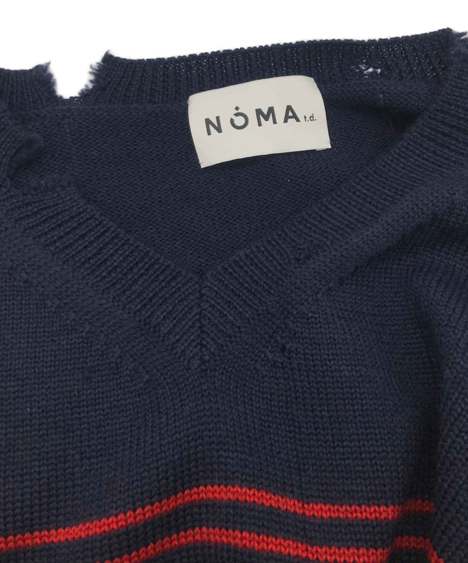 中古・古着通販】NOMA t.d. (ノーマティーディー) Damage Strip Knit