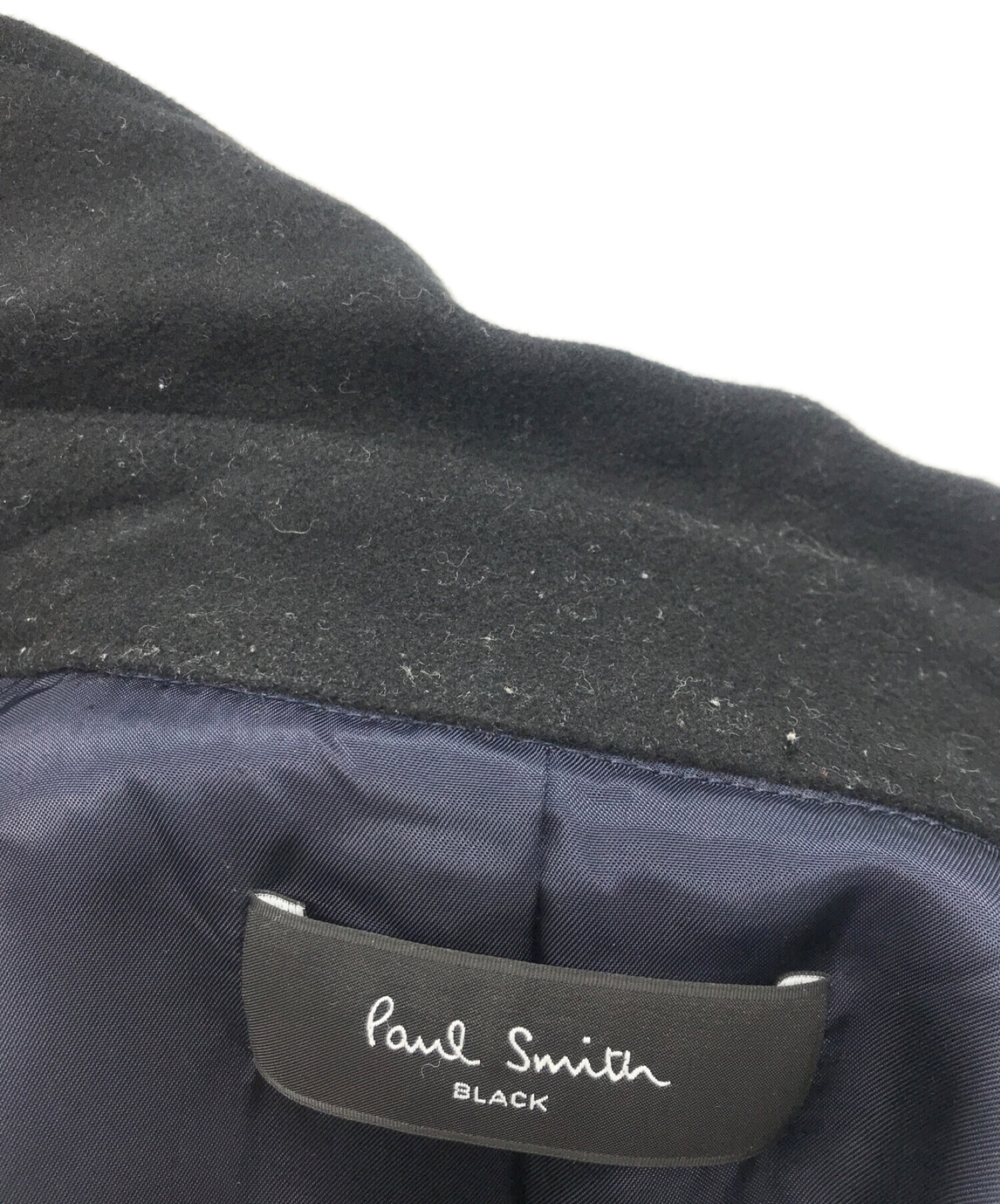 Paul Smith BLACK (ポールスミスブラック) ウールバイカラー コート ブラック×ネイビー サイズ:40