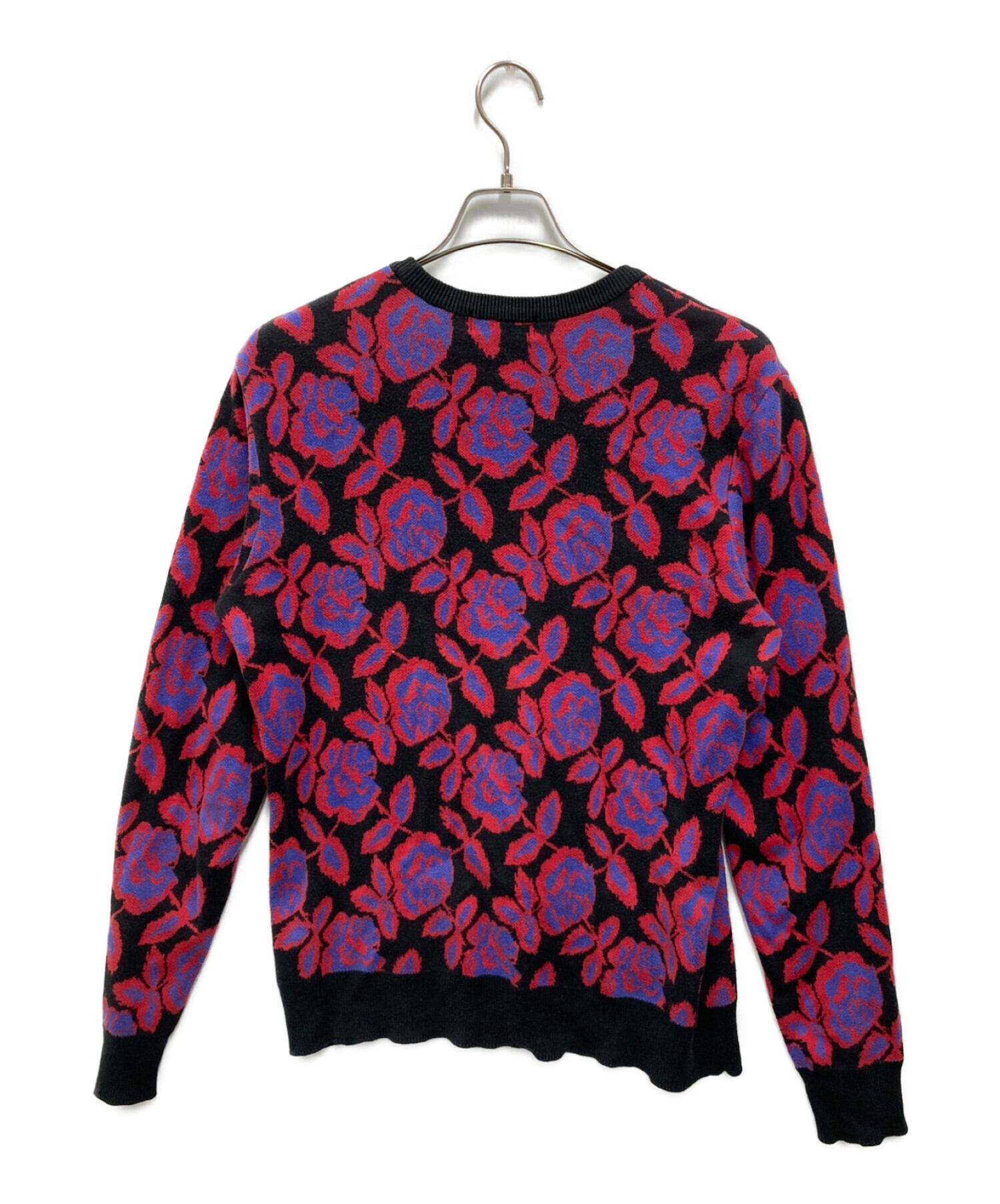 Supreme (シュプリーム) Rose Sweater レッド×ネイビー サイズ:S