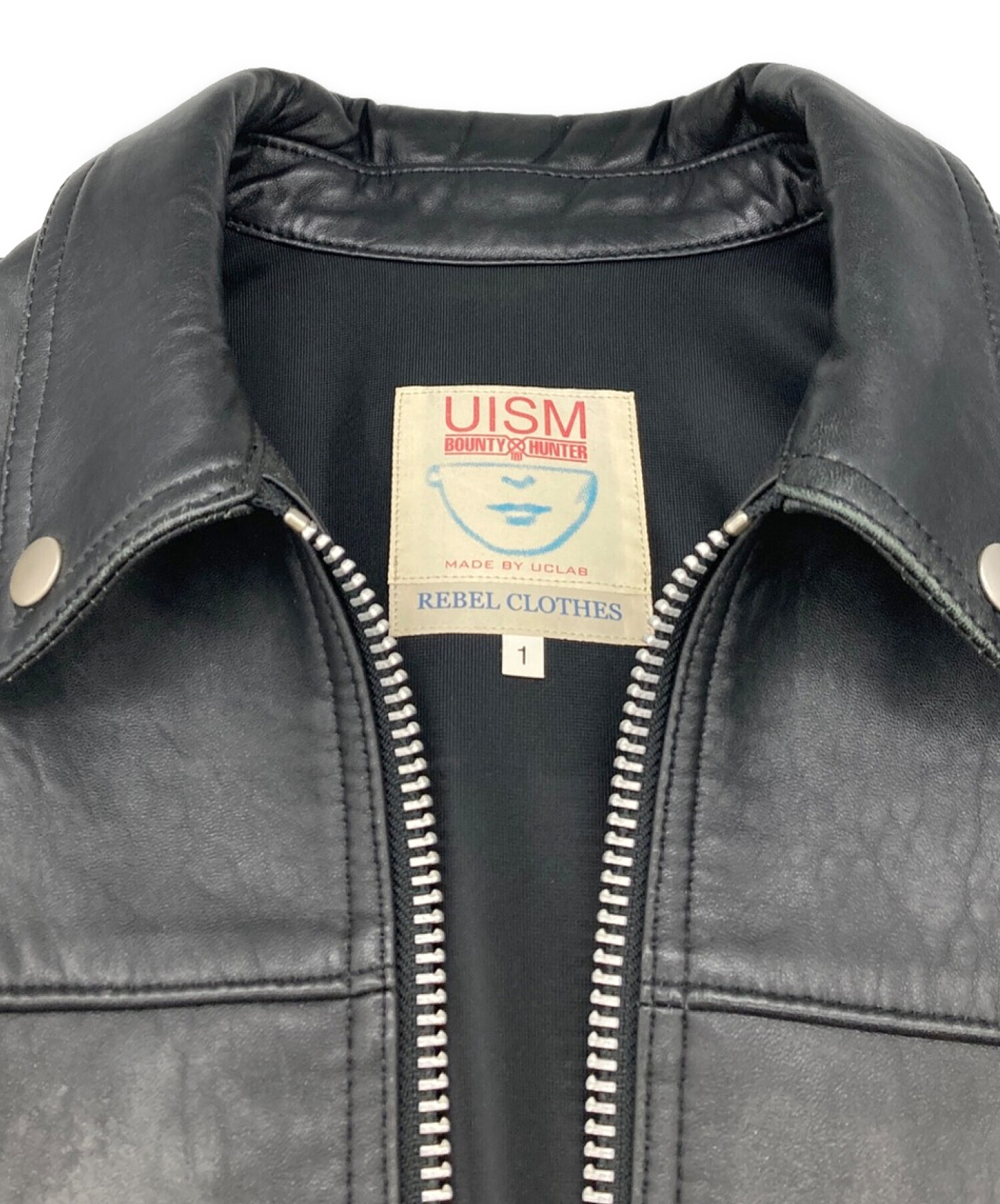 UNDERCOVERISM (アンダーカバーイズム) UISM レザーシングルライダースジャケット ブラック サイズ:1