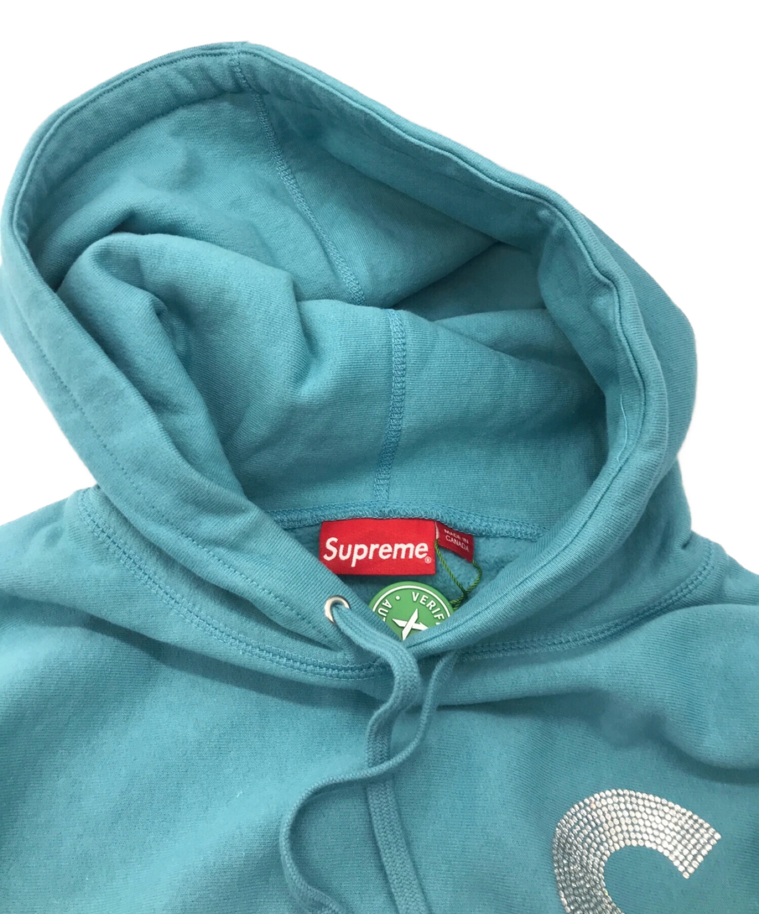 Supreme (シュプリーム) 21SS Swarovski S Logo Hooded Sweatshirt ライトアクア サイズ:M