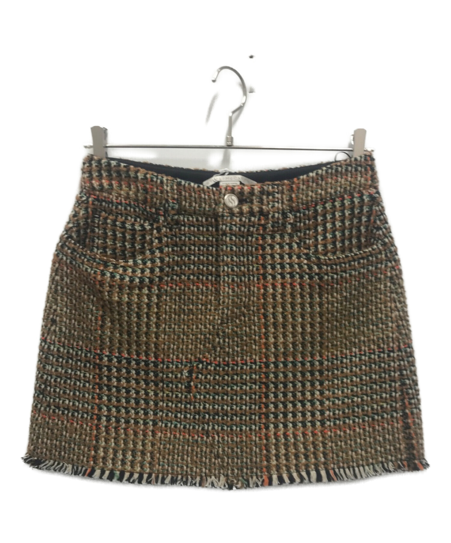 STELLA McCARTNEY (ステラマッカートニー) WOOL TWEED MINI Skirt ブラウン サイズ:38