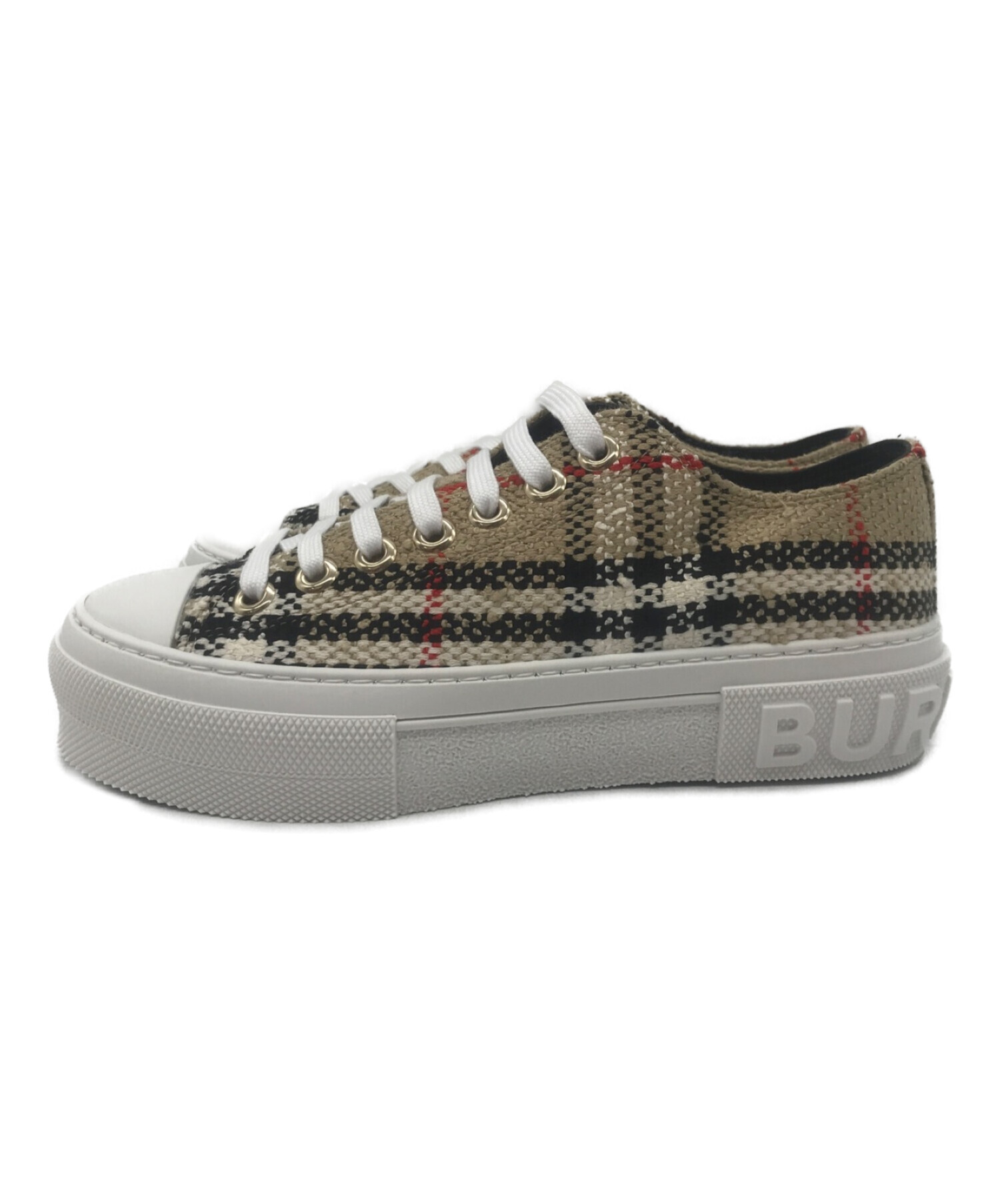 BURBERRY (バーバリー) VINTAGE CHECK COTTON LOW TOP SNEAKERS ベージュ サイズ:23.5cm