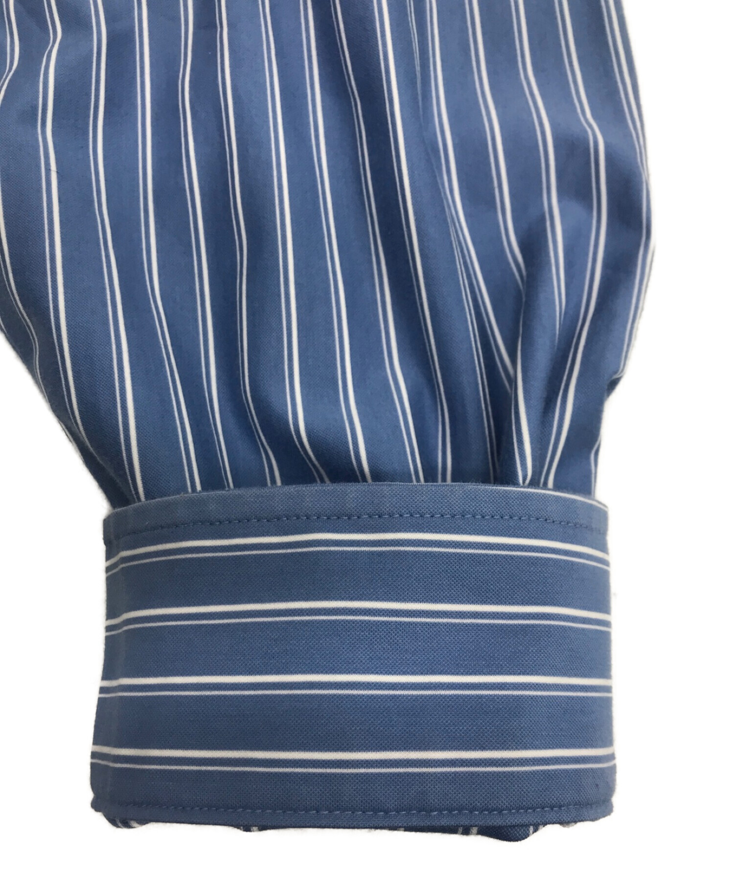 kanemasa (カネマサ) THICK AND THIN STRIPE ROYAL OX DRESS KNIT SHIRT ブルー サイズ:34