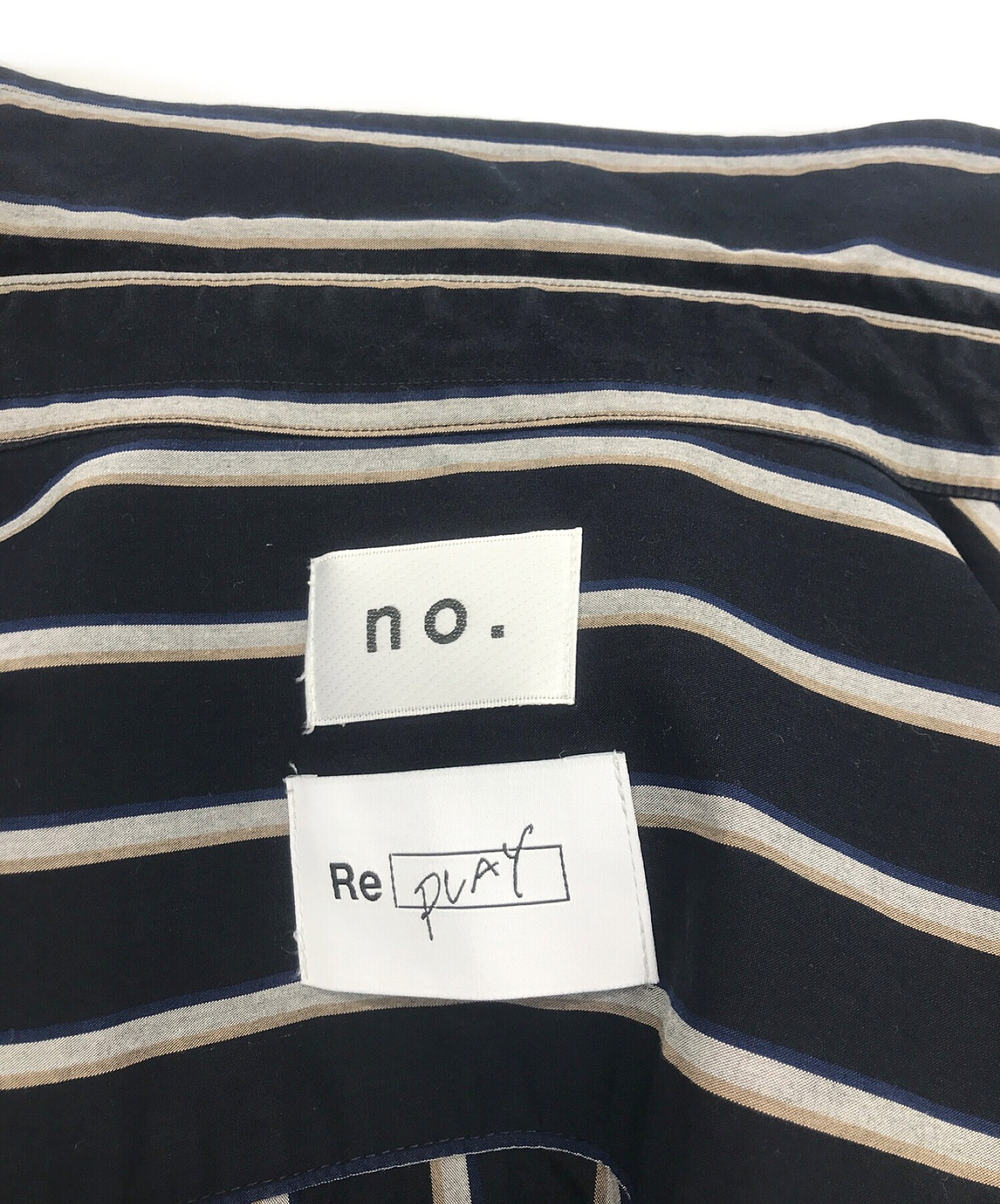 中古・古着通販】no. (ナンバー) REPLAY (リプレイ) OVERSIZE STRIPE SHIRTS ブラック サイズ:2｜ブランド・古着通販  トレファク公式【TREFAC FASHION】スマホサイト