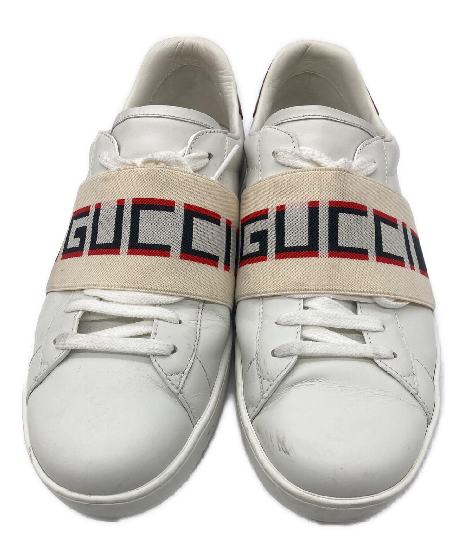 中古・古着通販】GUCCI (グッチ) ストライプレザーローカット