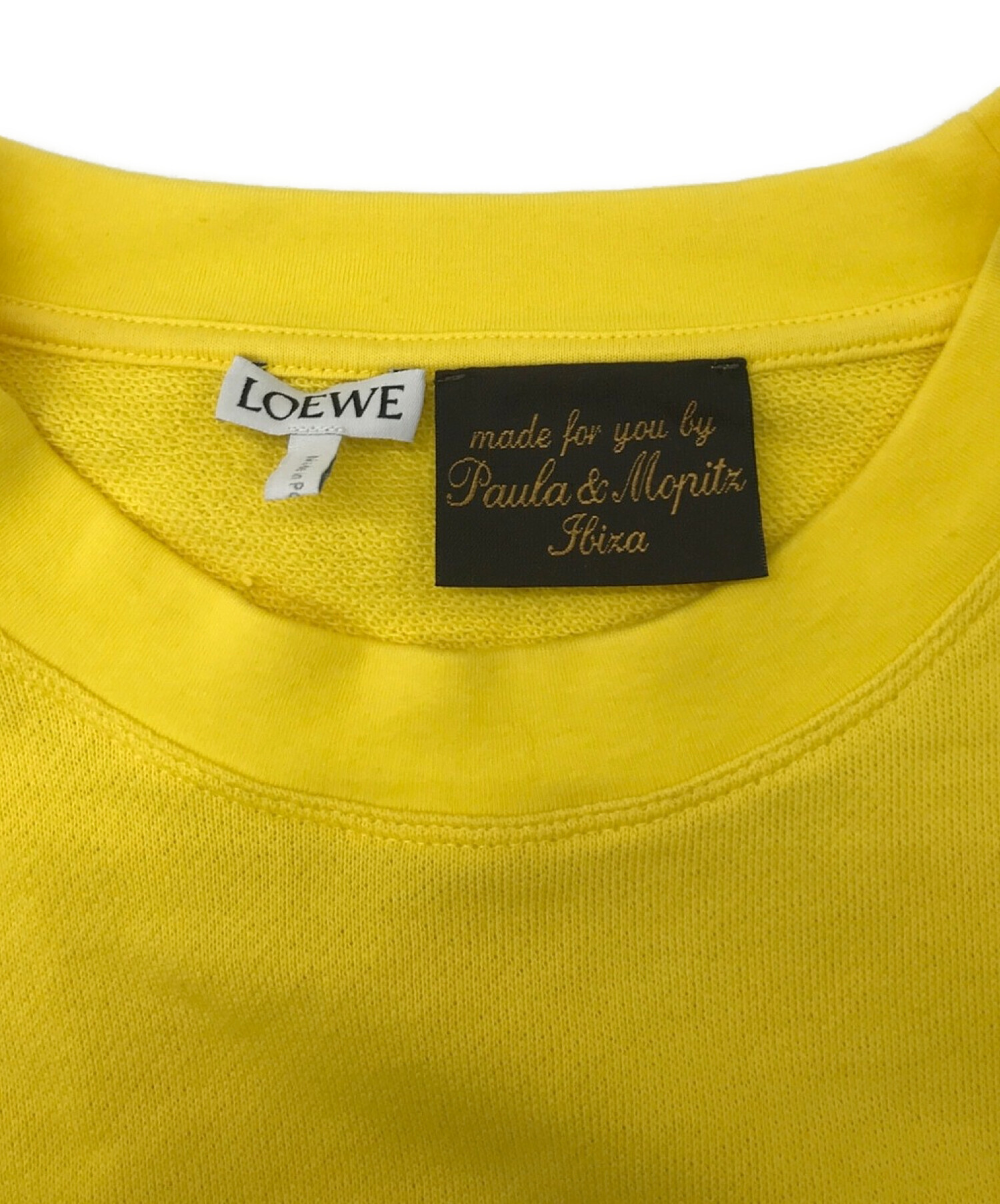 LOEWE (ロエベ) Paula's Ibiza (パウラズ イビザ) Logo-Appliqued Cotton Sweatshirt イエロー  サイズ:S