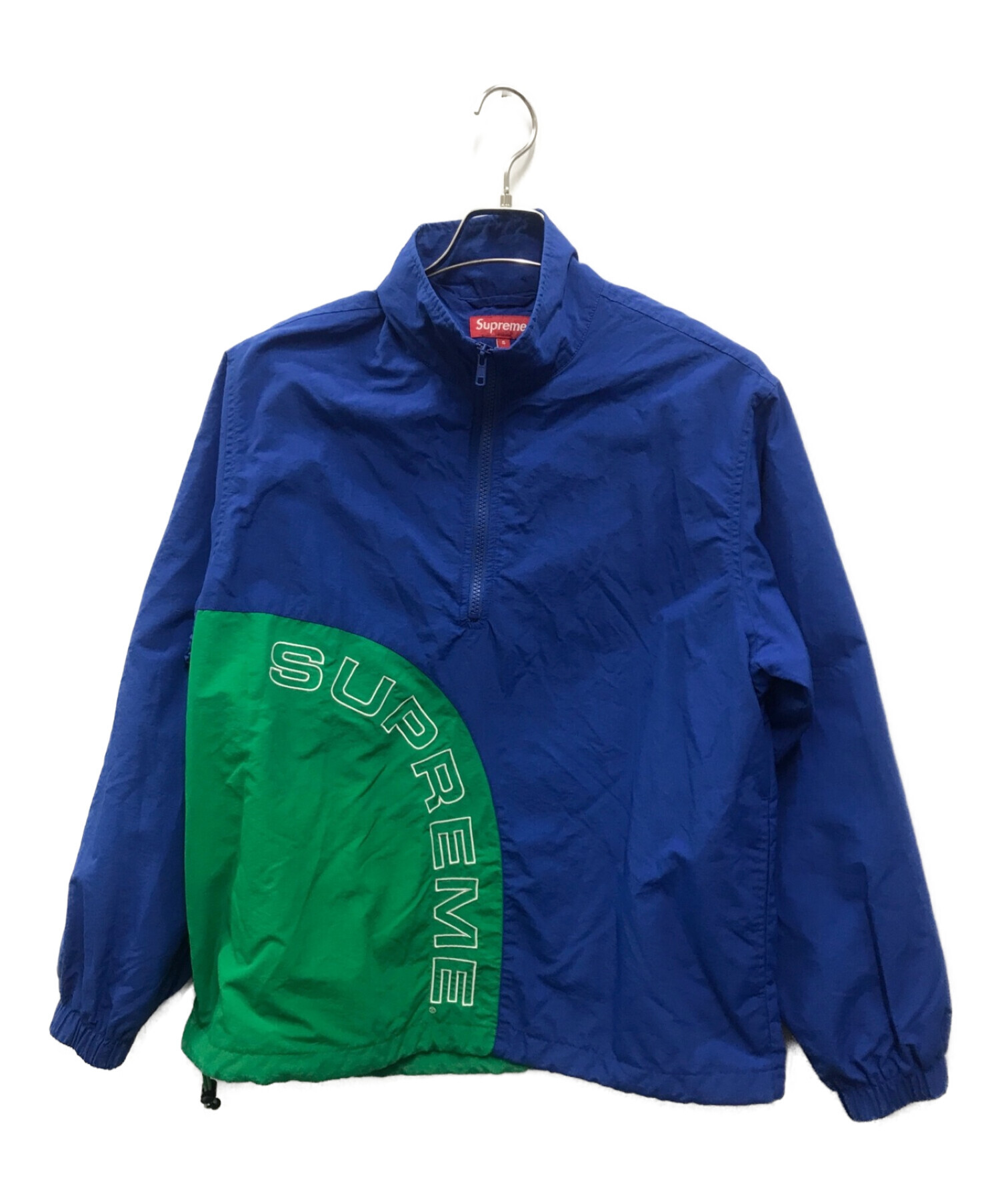 SUPREME (シュプリーム) Corner Arc Half Zip Pullover グリーン×ブルー サイズ:S