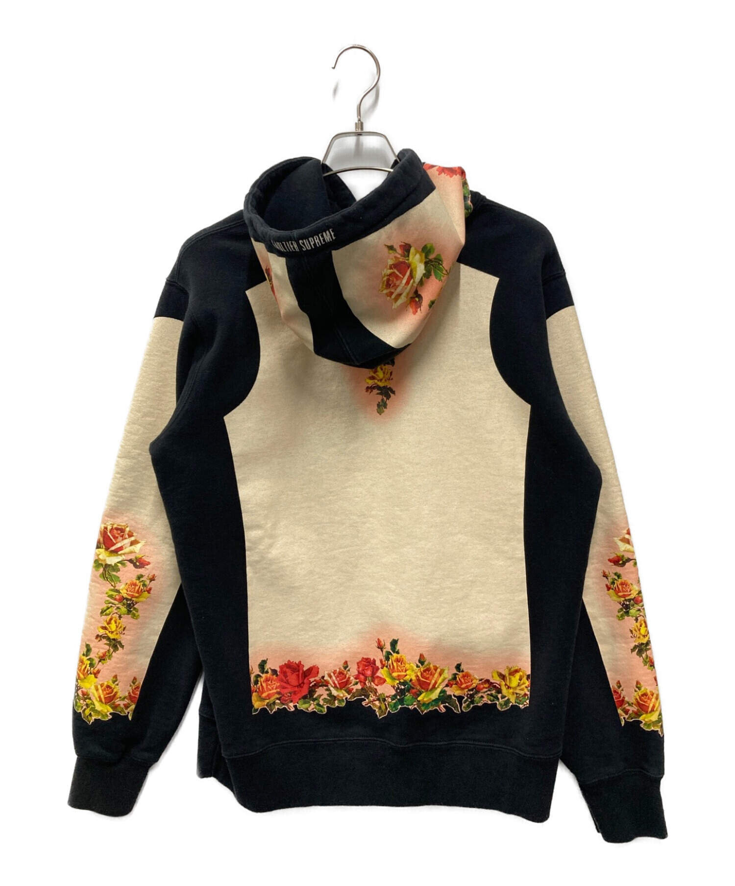 SUPREME (シュプリーム) Jean Paul GAULTIER (ジャンポールゴルチェ) Floral Print Hooded  Sweatshirt ブラック×イエロー サイズ:M