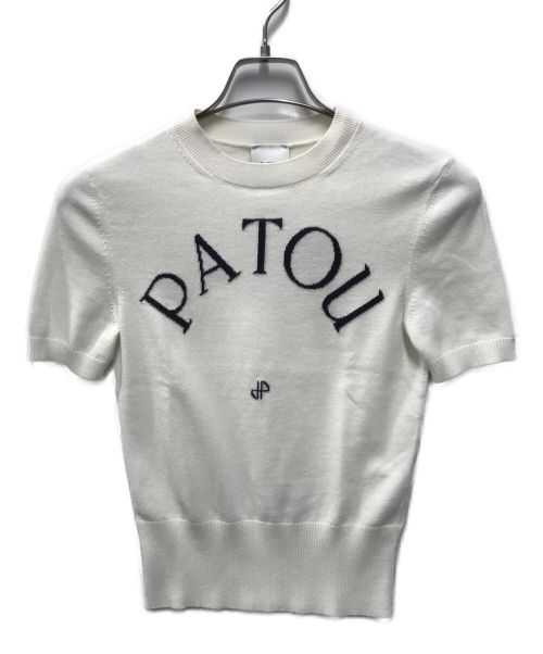 【中古・古着通販】patou (パトゥ) エコフレンドリーコットンブレンド パトゥ ジャカードニット トップ ホワイト サイズ:S｜ブランド・古着通販  トレファク公式【TREFAC FASHION】スマホサイト