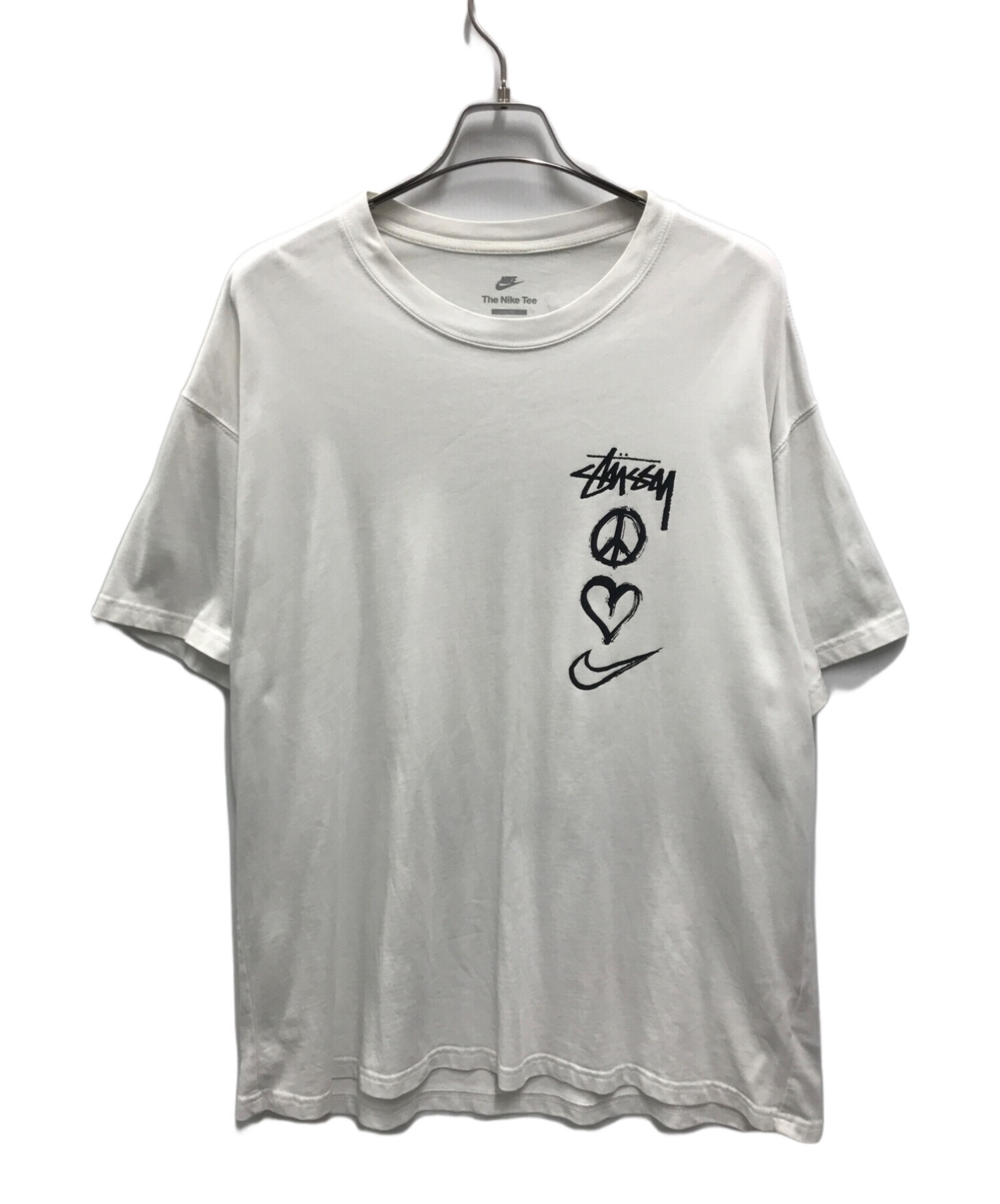 NIKE (ナイキ) stussy (ステューシー) Peace Love Swoosh T-shirt ホワイト サイズ:XL