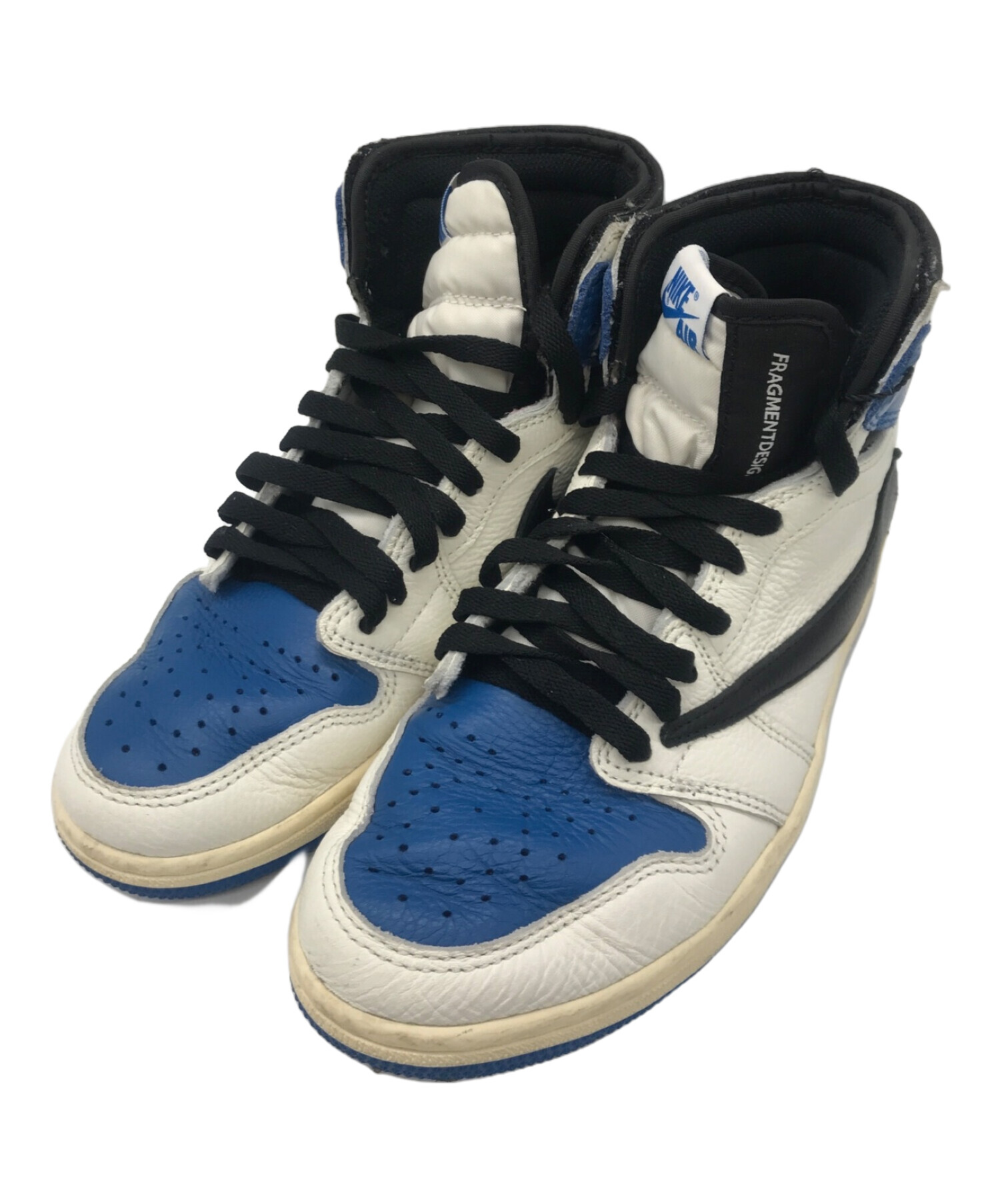 NIKE (ナイキ) FRAGMENT DESIGN (フラグメントデザイン) Travis Scott (トラヴィス スコット) AIR  JORDAN 1 RETRO HIGH OG SP ホワイト×ブルー×ブラック サイズ:25cm