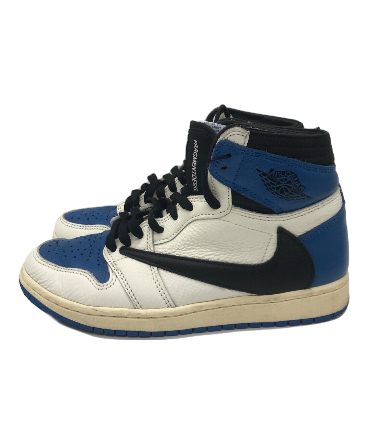 NIKE (ナイキ) FRAGMENT DESIGN (フラグメントデザイン) Travis Scott (トラヴィス スコット) AIR  JORDAN 1 RETRO HIGH OG SP ホワイト×ブルー×ブラック サイズ:25cm