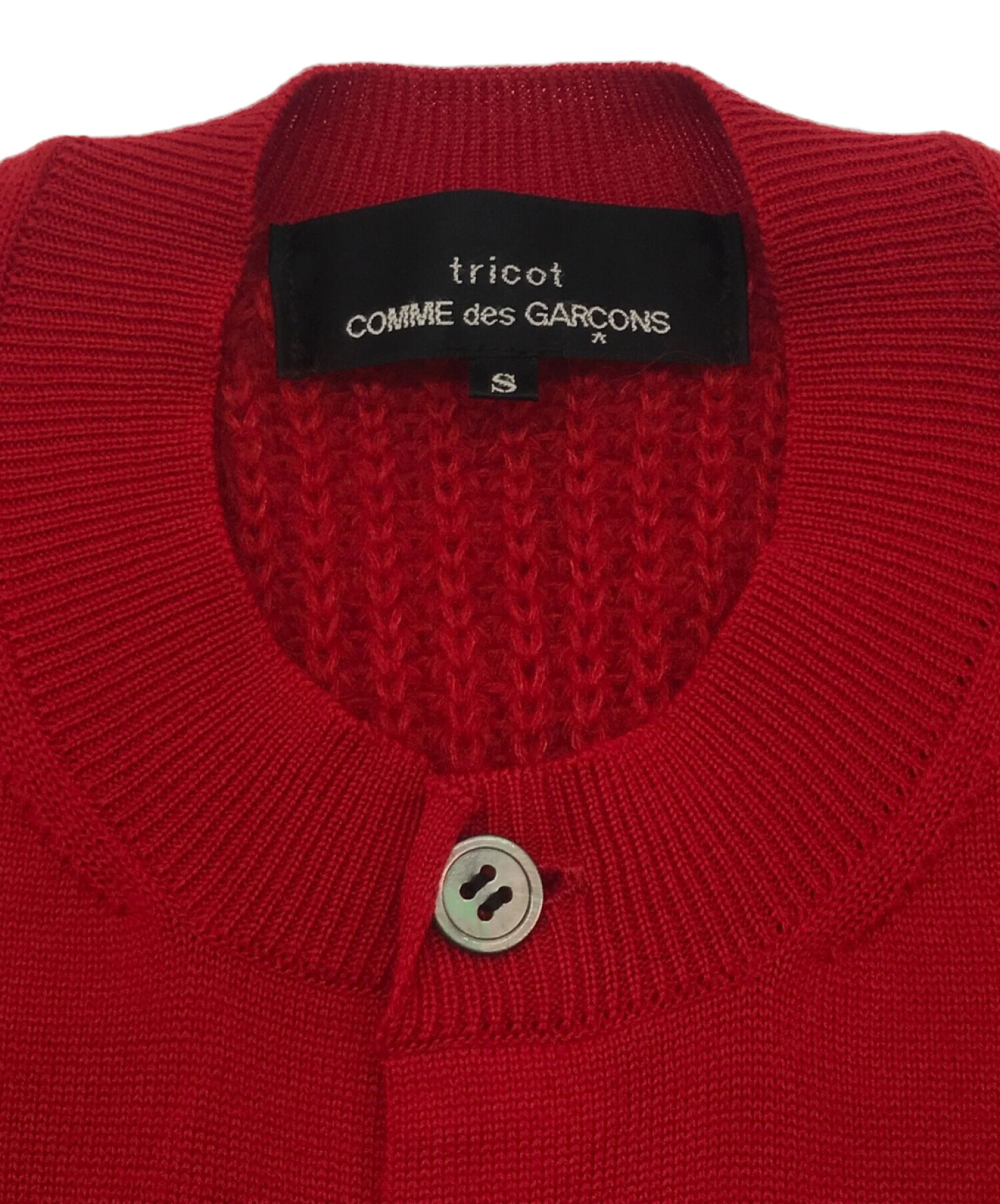 中古・古着通販】tricot COMME des GARCONS (トリココムデギャルソン) バック ローゲージカーディガン レッド サイズ:S｜ブランド・古着通販  トレファク公式【TREFAC FASHION】スマホサイト