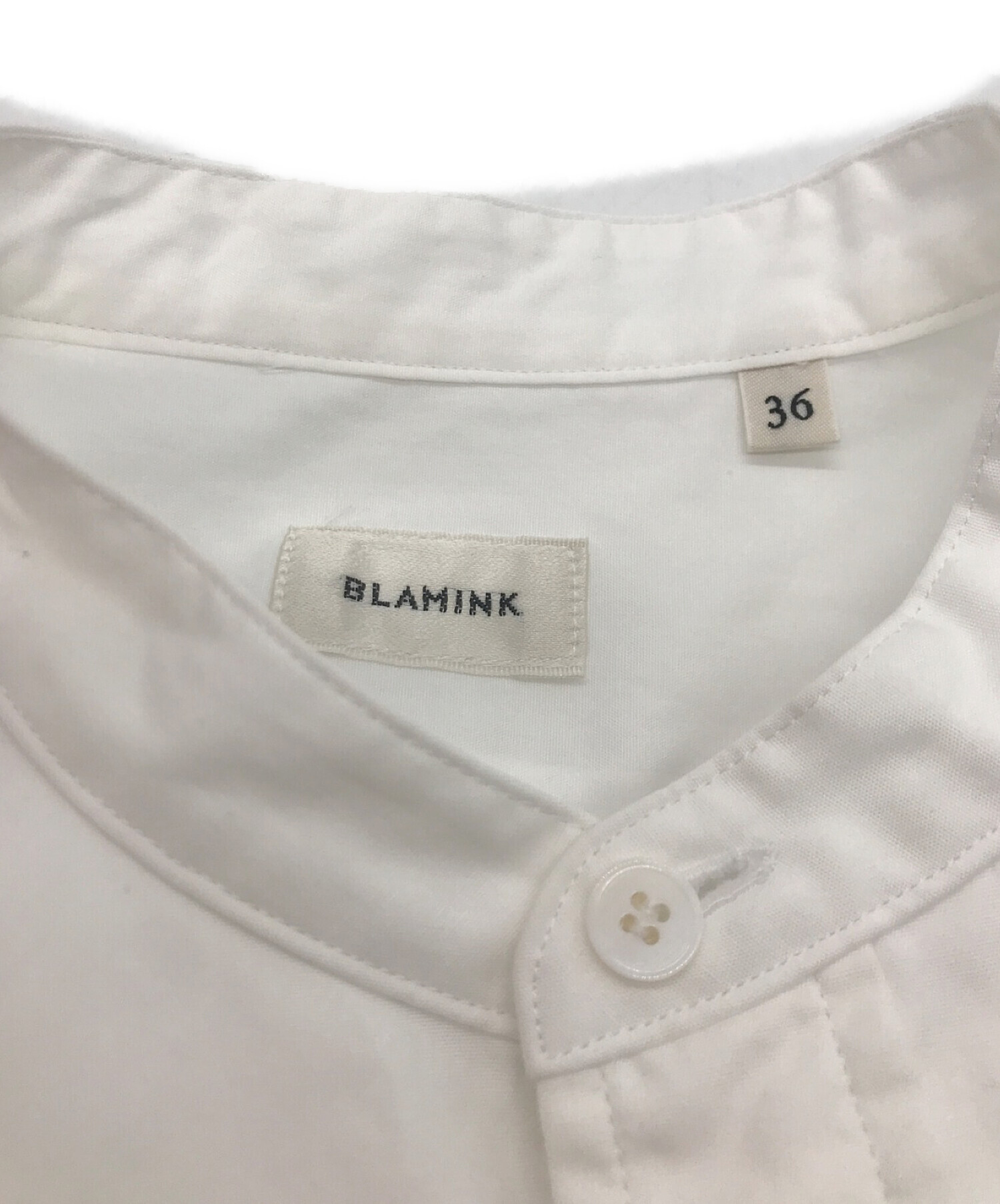 BLAMINK (ブラミンク) コットンバンドカラーシャツ ホワイト サイズ:36