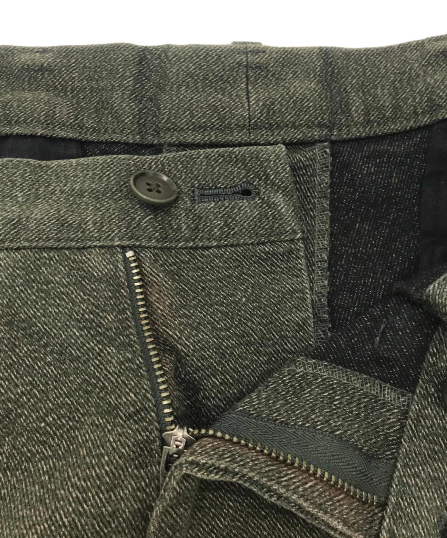 中古・古着通販】Yohji Yamamoto pour homme (ヨウジヤマモト プールオム) ウエストボタンタックデザインパンツ オリーブ サイズ :2｜ブランド・古着通販 トレファク公式【TREFAC FASHION】スマホサイト