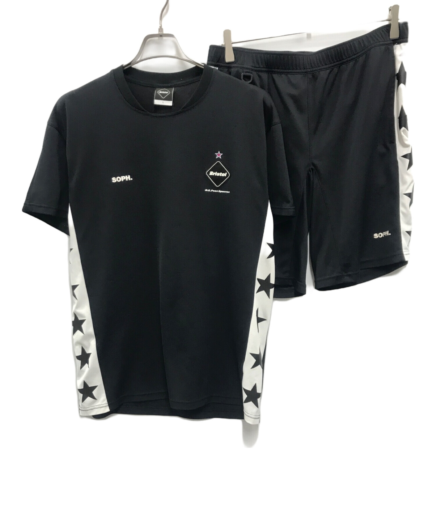 F.C.R.B. (エフシーアールビー) STAR TRAINING TOP & SHORTS ブラック サイズ:L