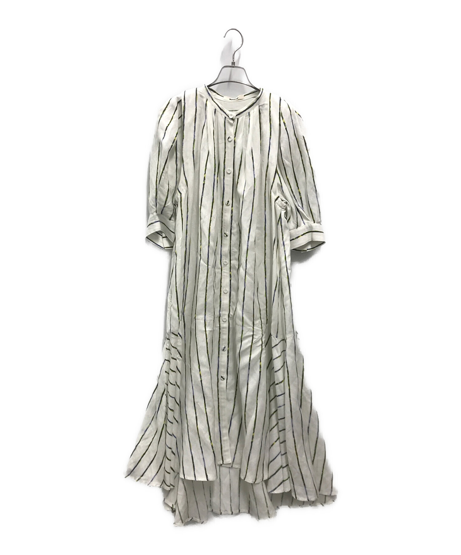 中古・古着通販】RUMCHE (ラム・シェ) Linen Stripe One-piece アイボリー サイズ:S｜ブランド・古着通販  トレファク公式【TREFAC FASHION】スマホサイト