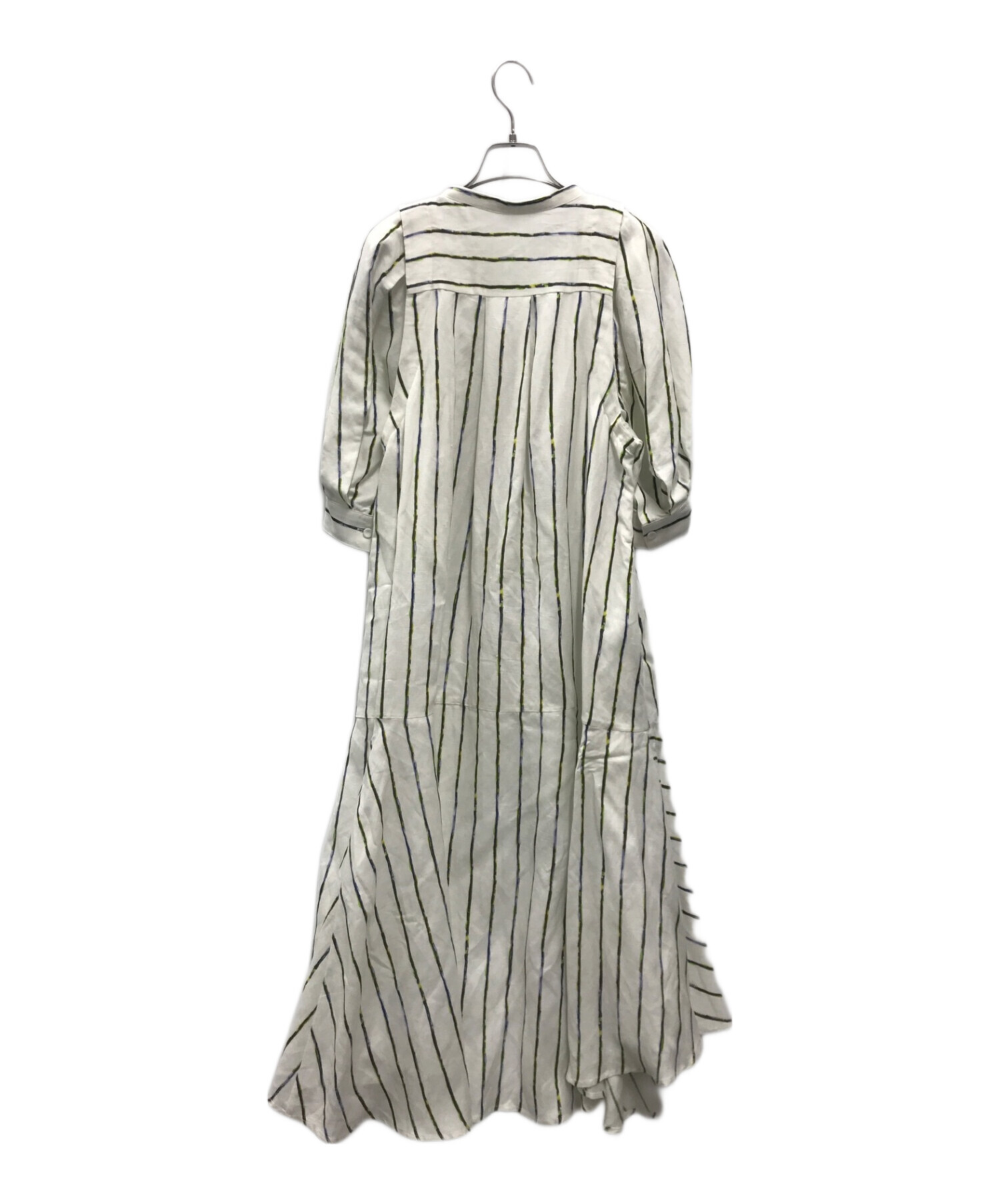 中古・古着通販】RUMCHE (ラム・シェ) Linen Stripe One-piece アイボリー サイズ:S｜ブランド・古着通販  トレファク公式【TREFAC FASHION】スマホサイト