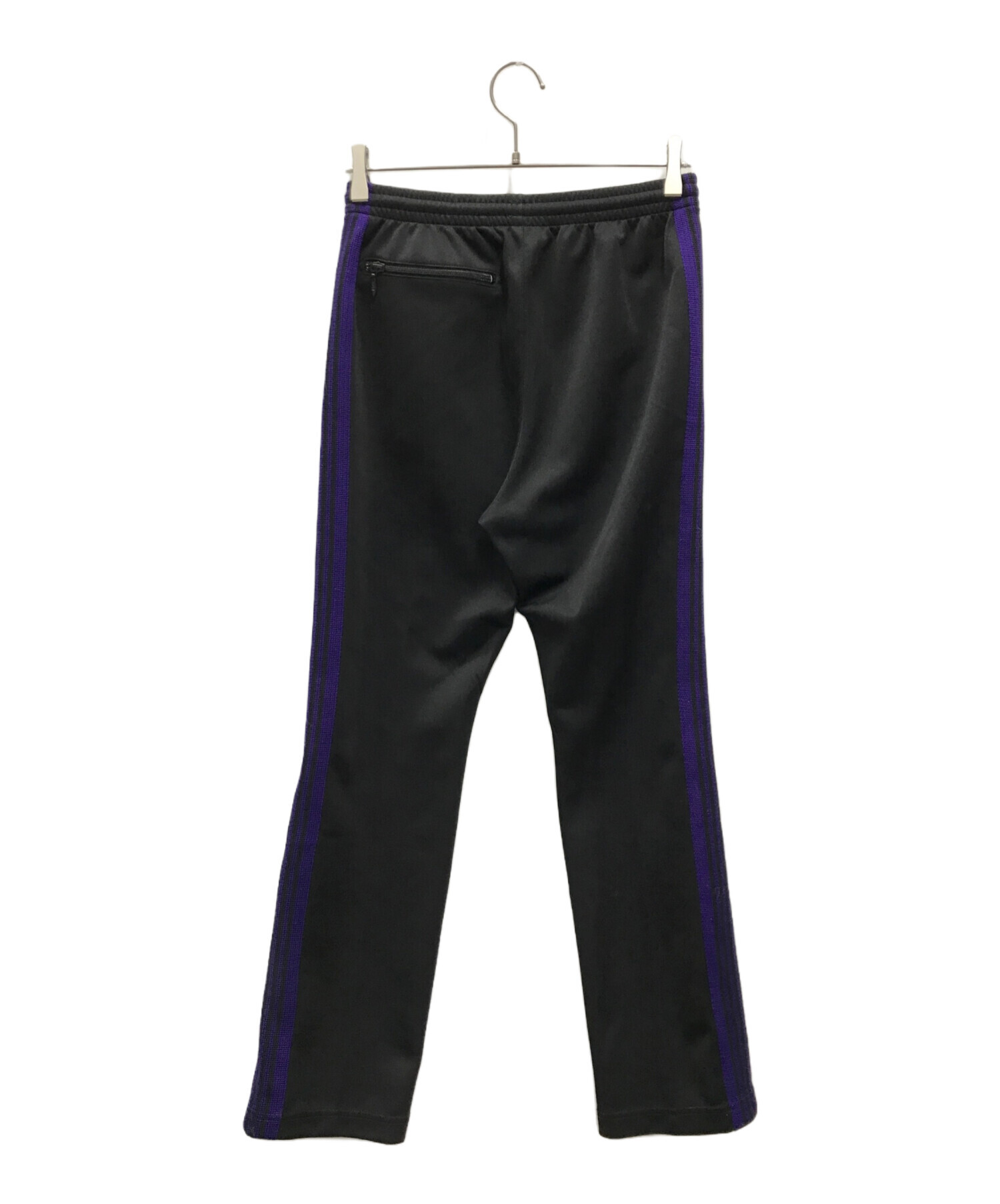 Needles (ニードルズ) Narrow Track Pant-Poly Smooth ブラック×パープル サイズ:XS