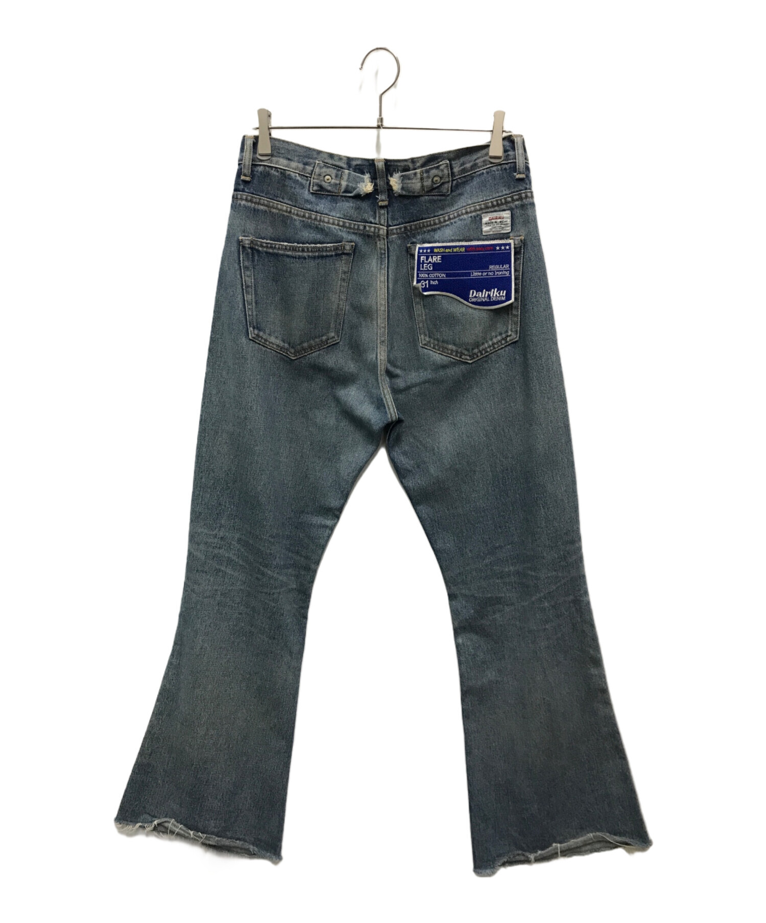 中古・古着通販】DAIRIKU (ダイリク) Damage Flare Denim Pants インディゴ サイズ:W31｜ブランド・古着通販  トレファク公式【TREFAC FASHION】スマホサイト