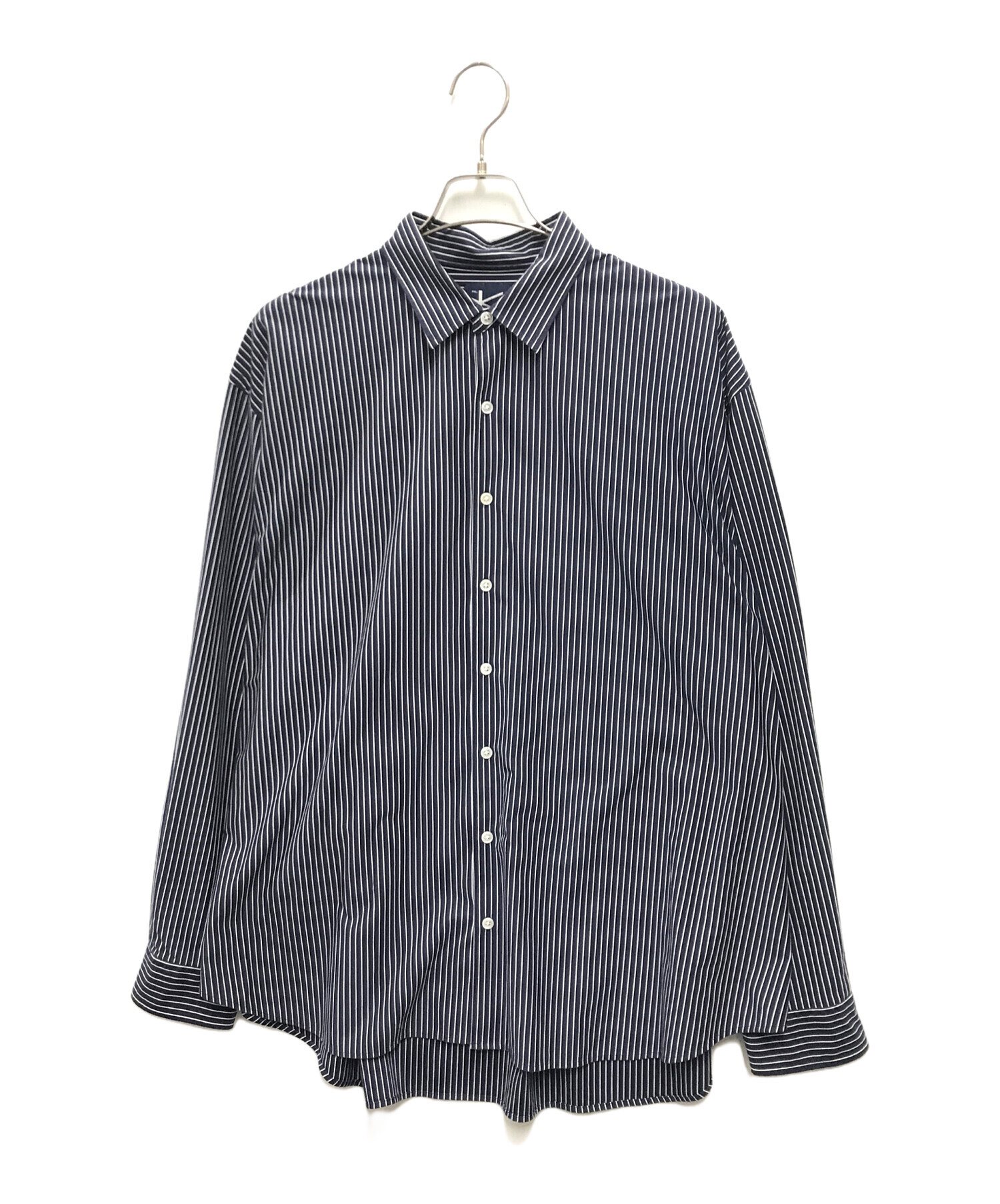 中古・古着通販】KANEMASA PHIL. (カネマサフィル) PENCIL STRIPE DRESS JERSEY SHIRT ネイビー  サイズ:L｜ブランド・古着通販 トレファク公式【TREFAC FASHION】スマホサイト