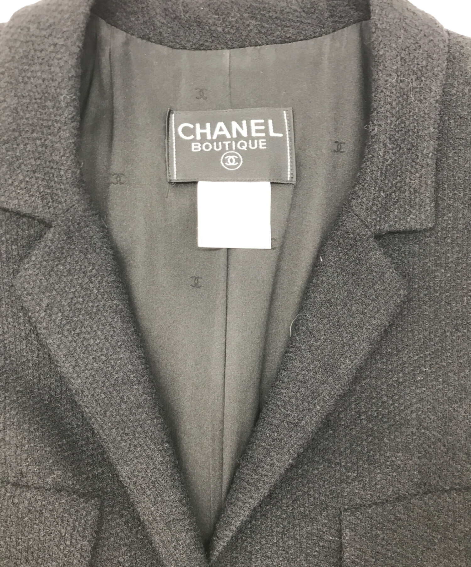 中古・古着通販】CHANEL (シャネル) ココマークボタンロングコート ブラック サイズ:38｜ブランド・古着通販 トレファク公式【TREFAC  FASHION】スマホサイト