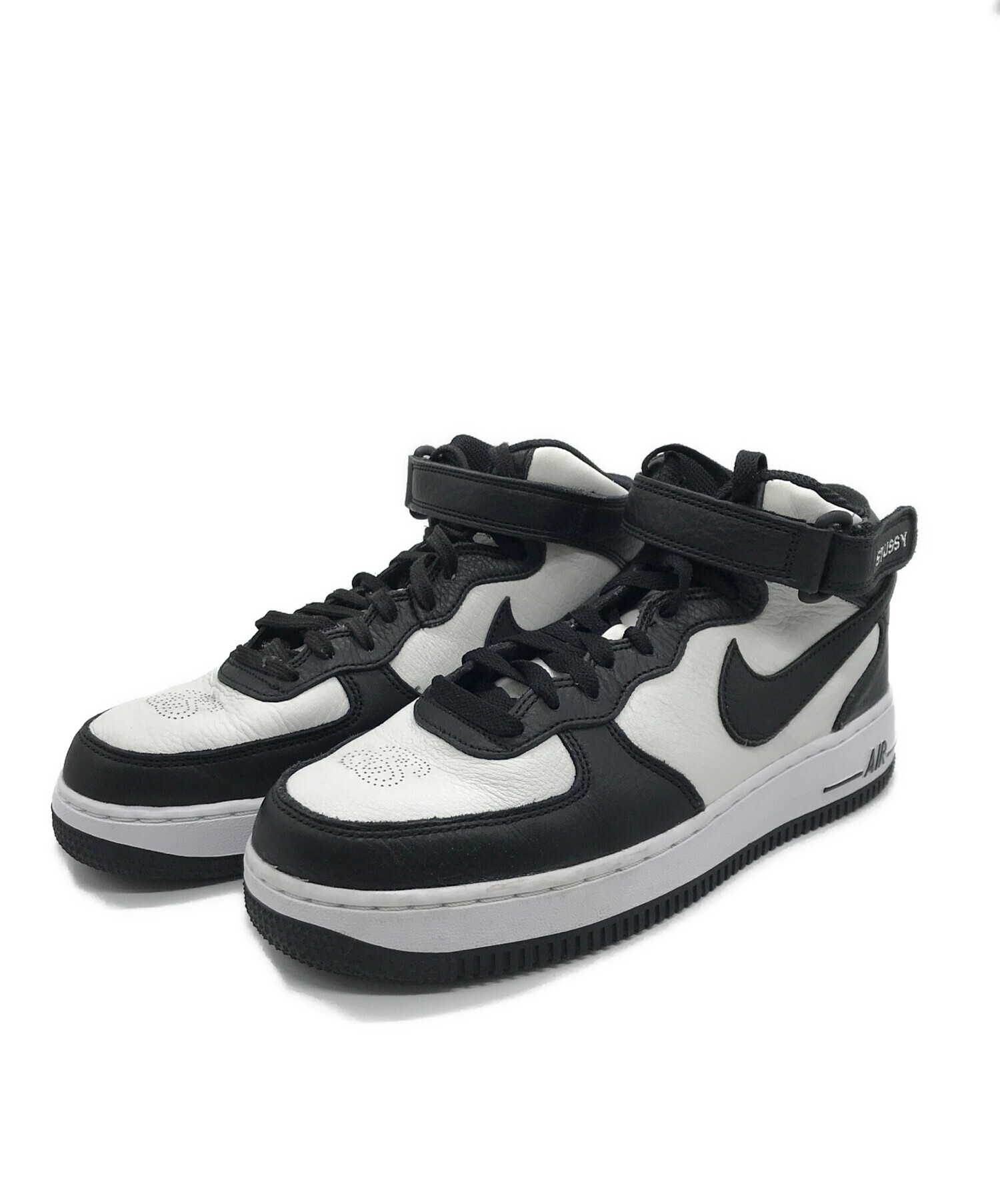 中古・古着通販】NIKE (ナイキ) stussy (ステューシー) AIR FORCE 1 MID ホワイト×ブラック  サイズ:24.5cm｜ブランド・古着通販 トレファク公式【TREFAC FASHION】スマホサイト