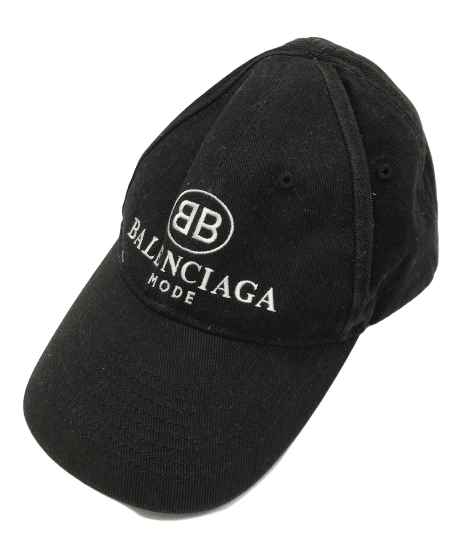 BALENCIAGA (バレンシアガ) BB MODE LOGO EMBROIDERY CAP ブラック サイズ:L