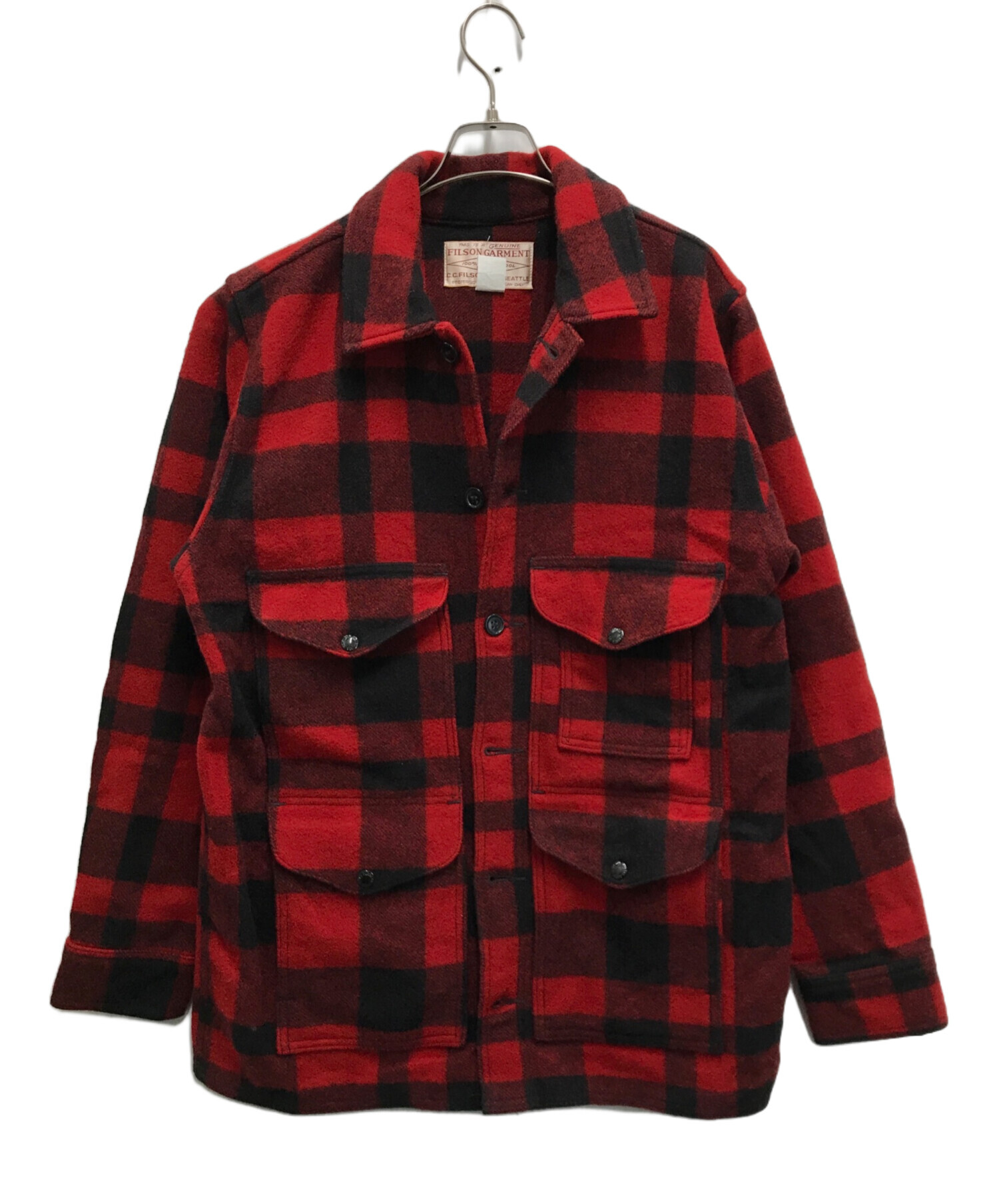 中古・古着通販】FILSON GARMENT (フィルソン ガーメント) シングルマッキーノ クルーザージャケット レッド×ブラック  サイズ:42｜ブランド・古着通販 トレファク公式【TREFAC FASHION】スマホサイト