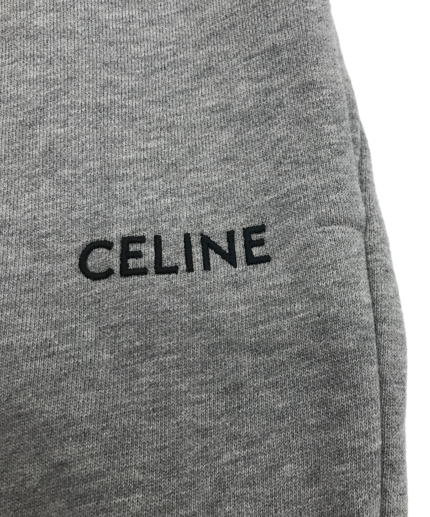 CELINE (セリーヌ) ロゴ エンブロイダリー ジョガースウェットパンツ グレー サイズ:L