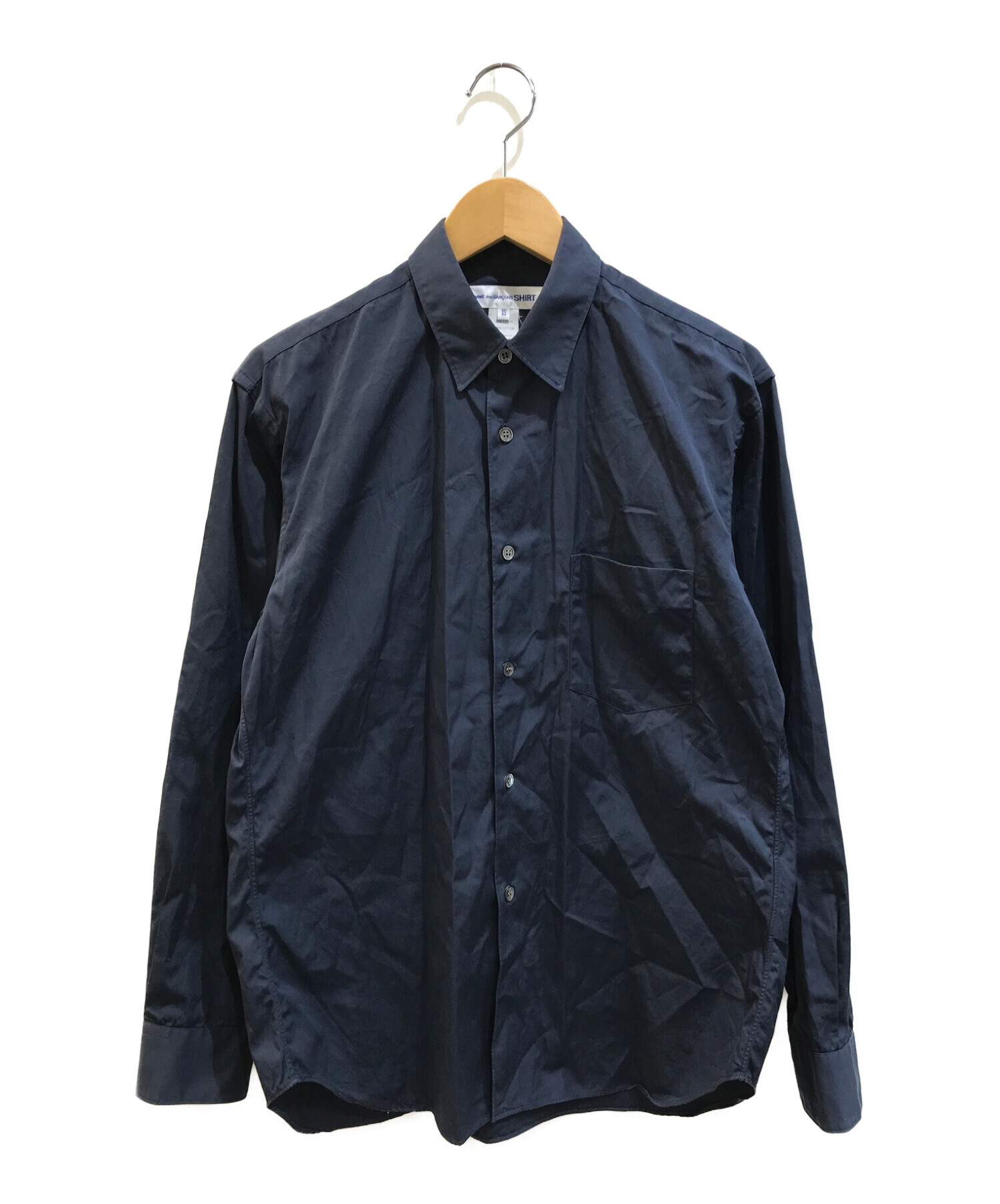 COMME des GARCONS SHIRT (コムデギャルソンシャツ) プレーンカラーシャツ ネイビー サイズ:XS