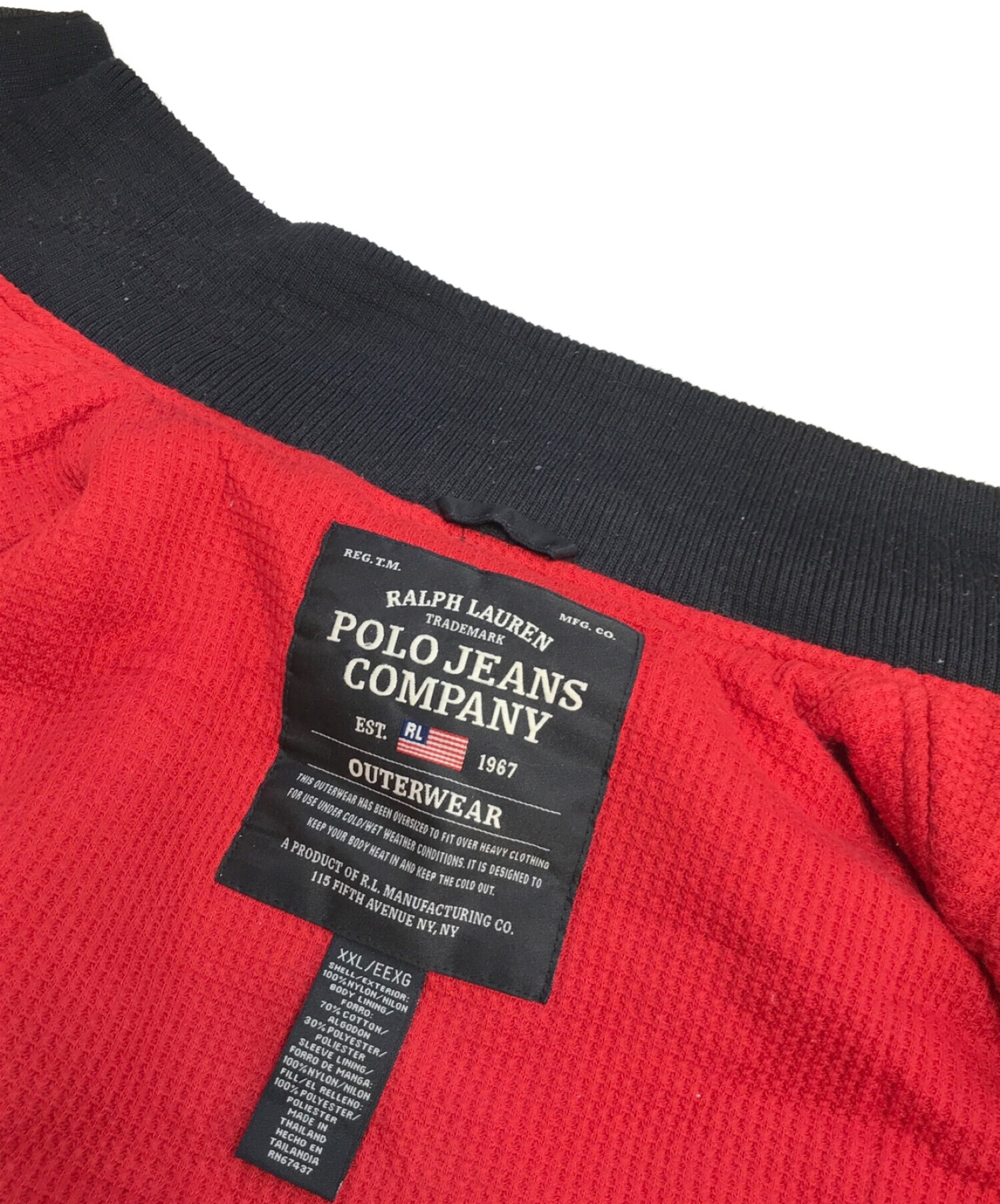 POLO JEANS CO. (ポロジーンズカンパニー) [古着]MA-1ジャケット ブラック サイズ:XXL