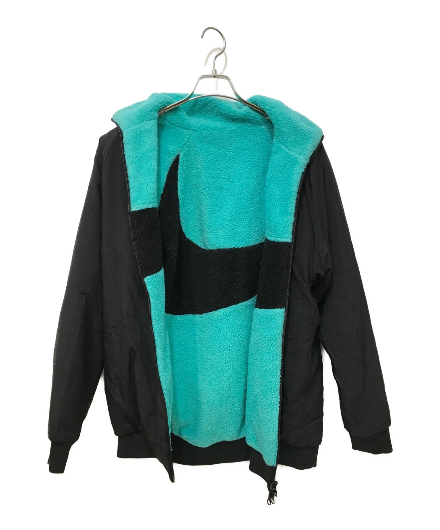 NIKE (ナイキ) リバーシブルボアジャケット ブラック×グリーン サイズ:L