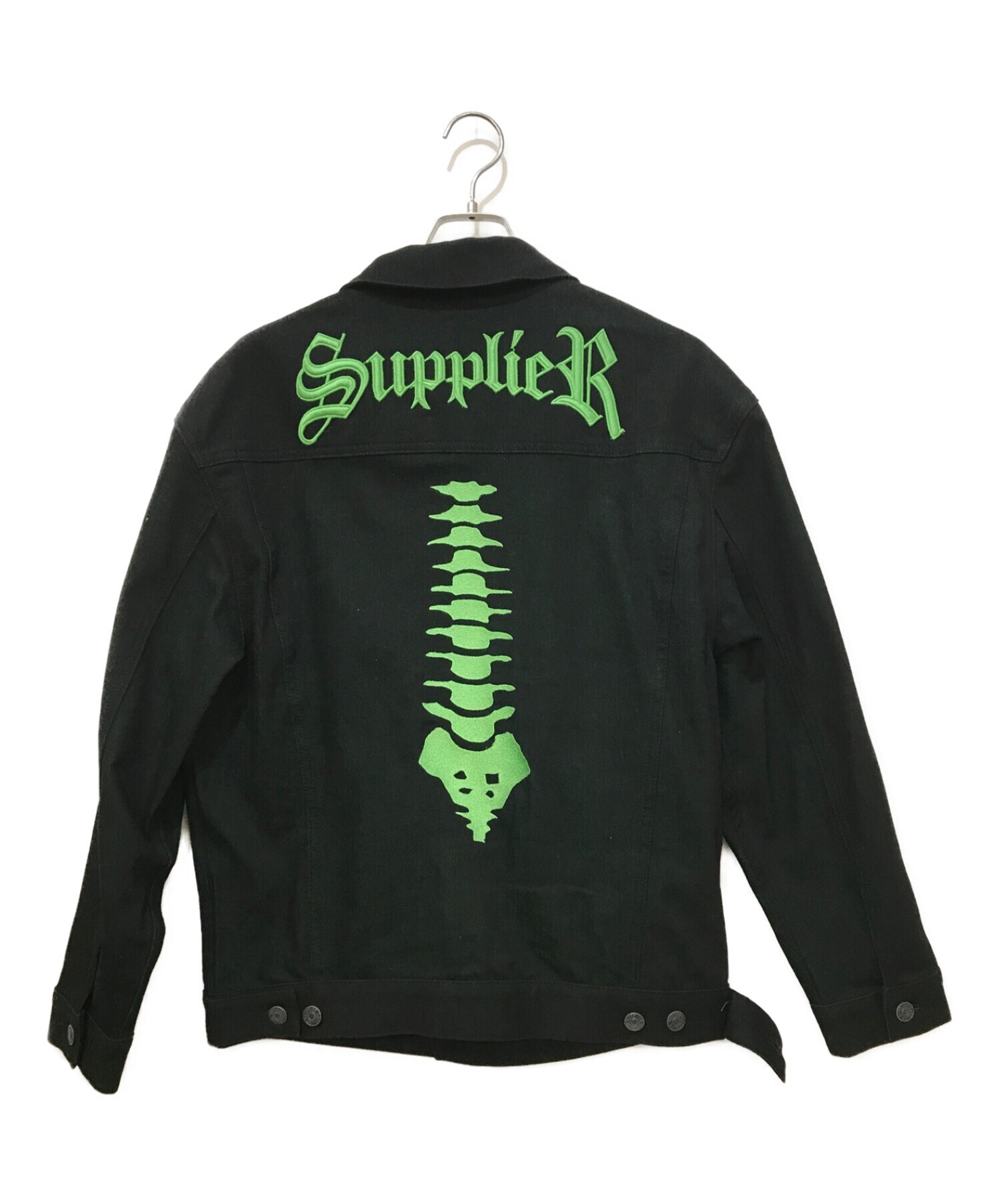 SUPPLIER (サプライヤー) BONE EMBROIDERY DENIM JACKET ブラック サイズ:M