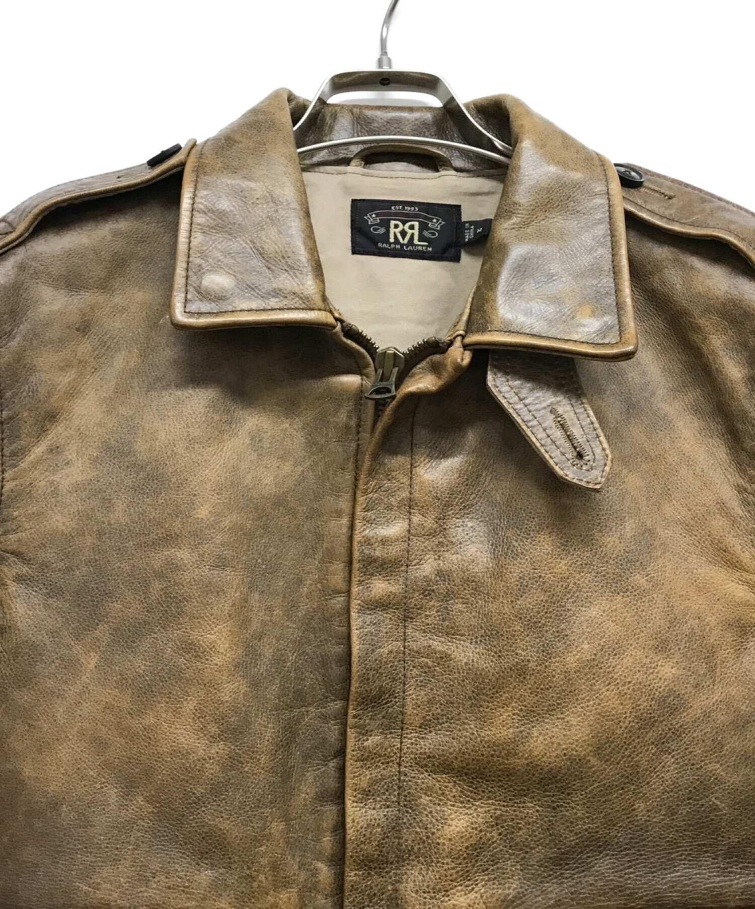 中古・古着通販】RRL (ダブルアールエル) レザージャケット ブラウン