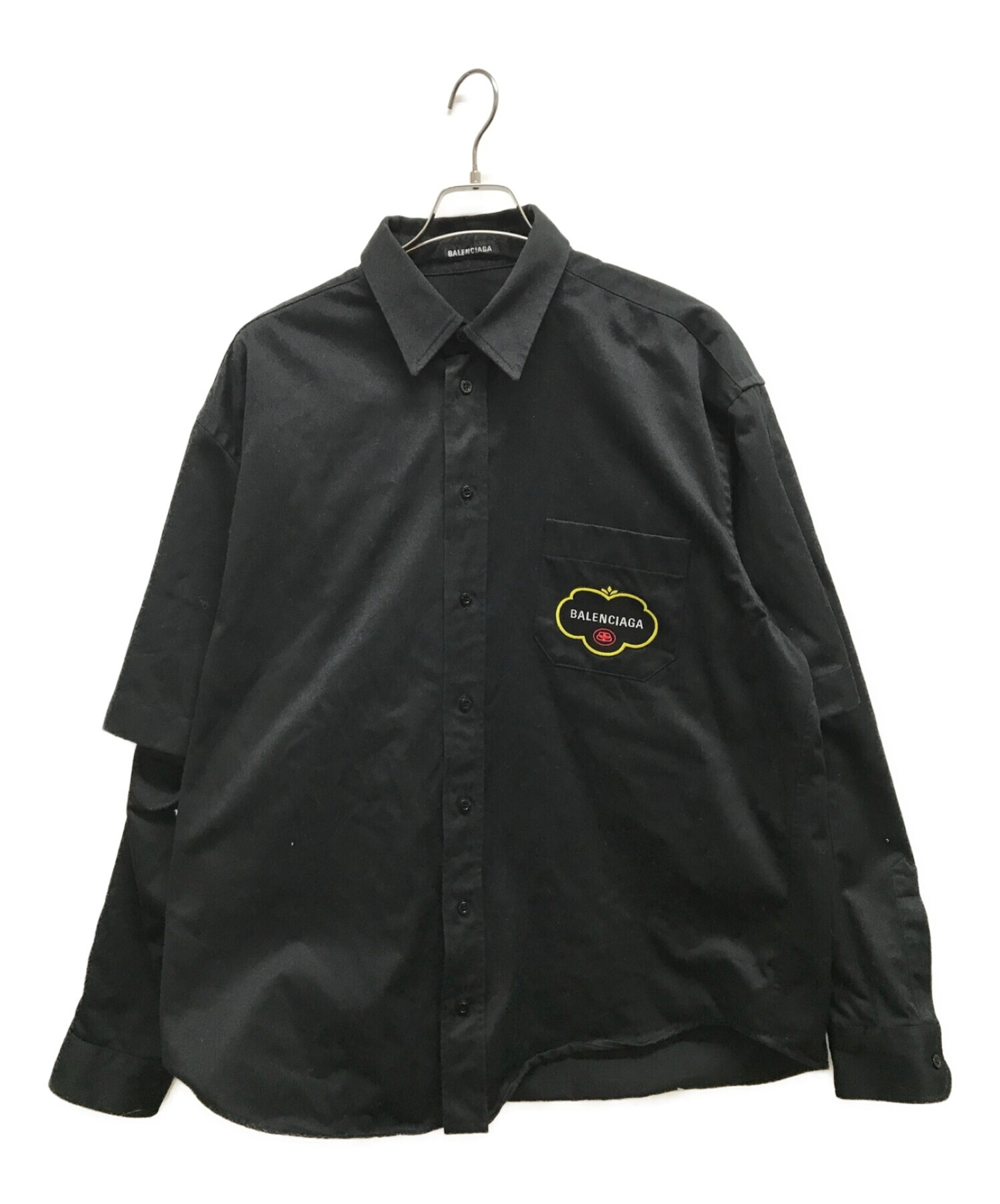 BALENCIAGA バレンシアガ シャツ 黒 ブラック袖丈半袖
