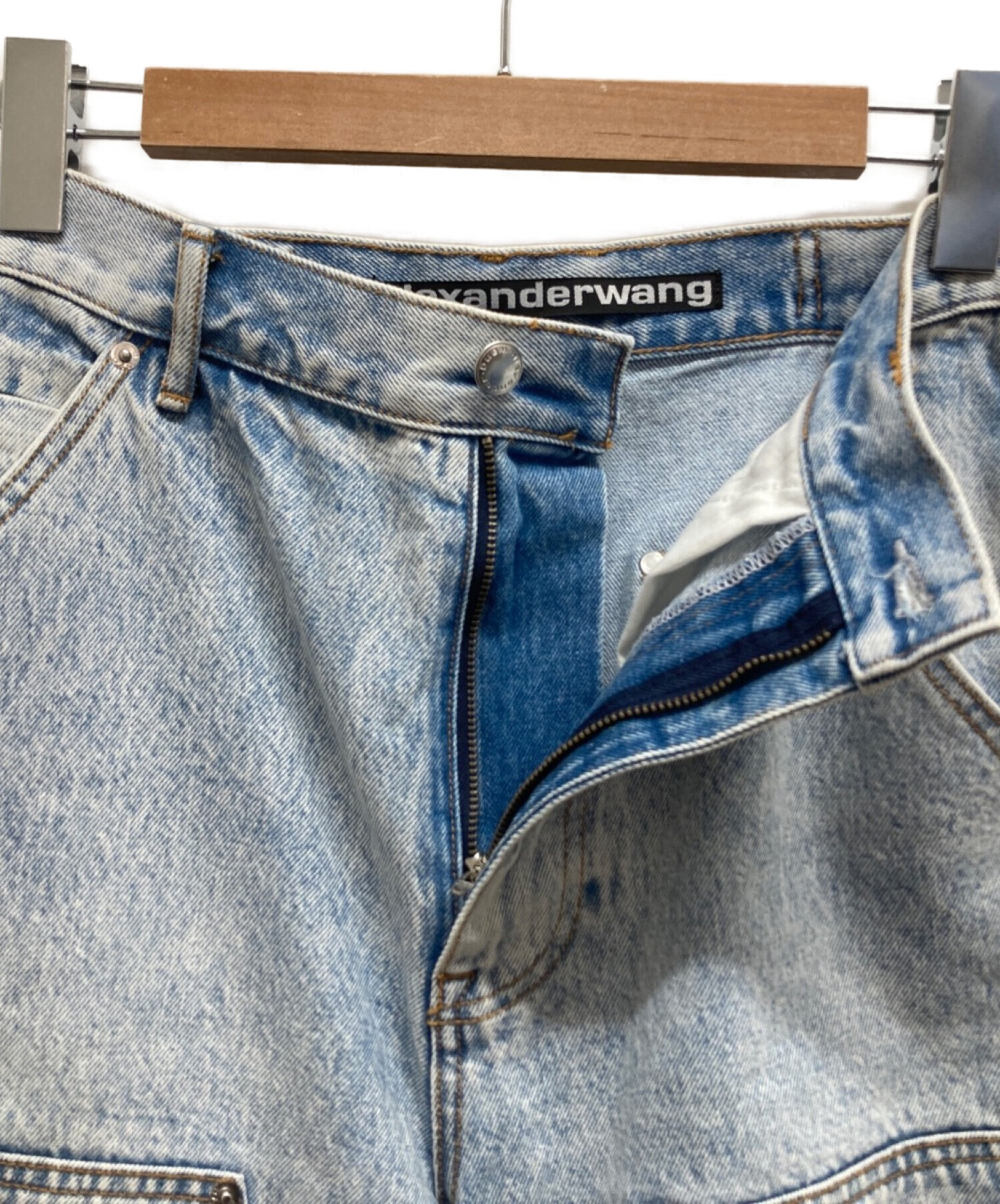 ALEXANDER WANG (アレキサンダーワン) ダブルフロントカーペンターデニムパンツ インディゴ サイズ:27