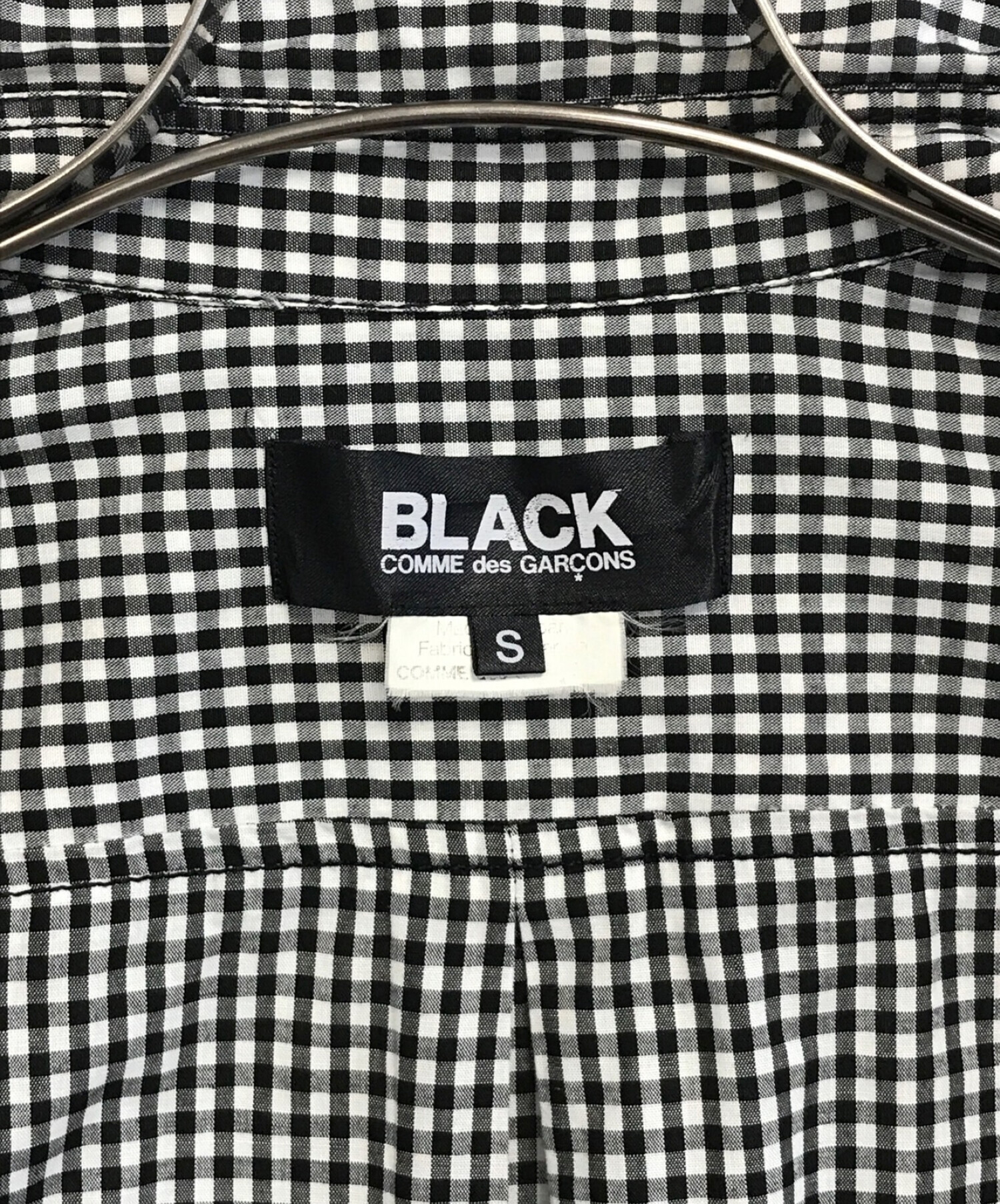 BLACK COMME des GARCONS (ブラック コムデギャルソン) ギンガムチェックシャツ ブラック サイズ:S