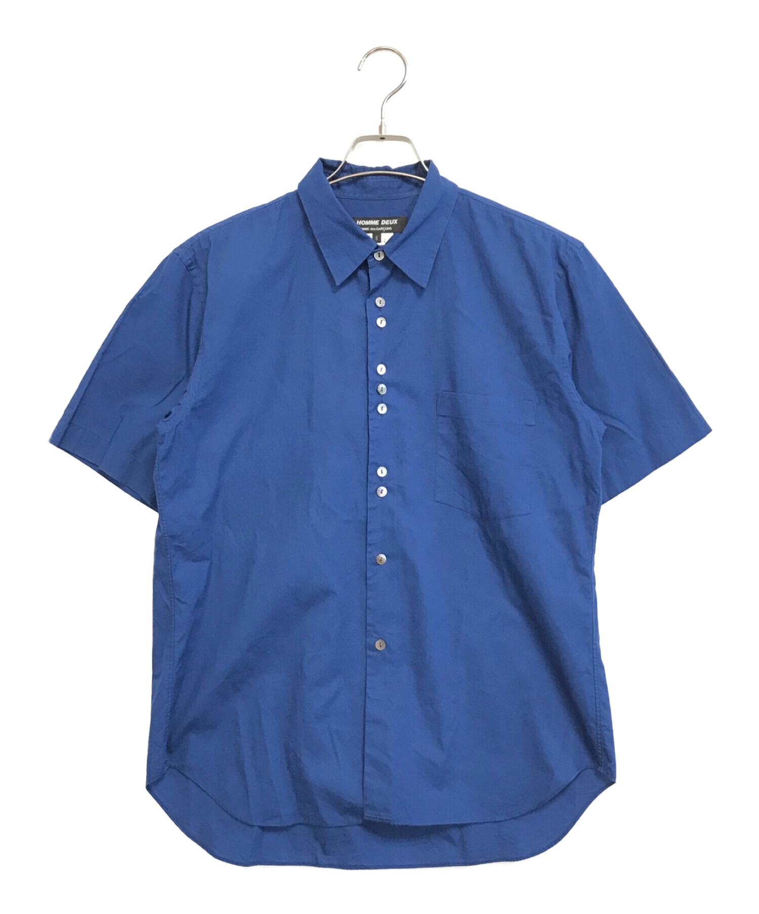 HOMME DEUX COMME des GARCONS (オムドゥ コム デ ギャルソン) 半袖シャツ ブルー サイズ:S