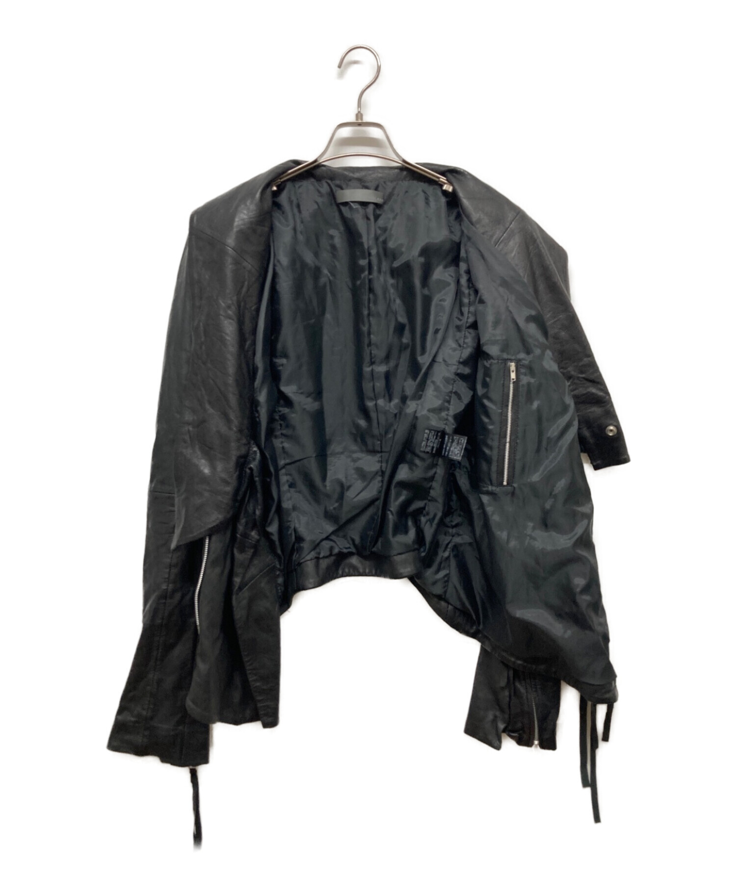EKAM (エカム) 変形レザージャケット ブラック サイズ:S