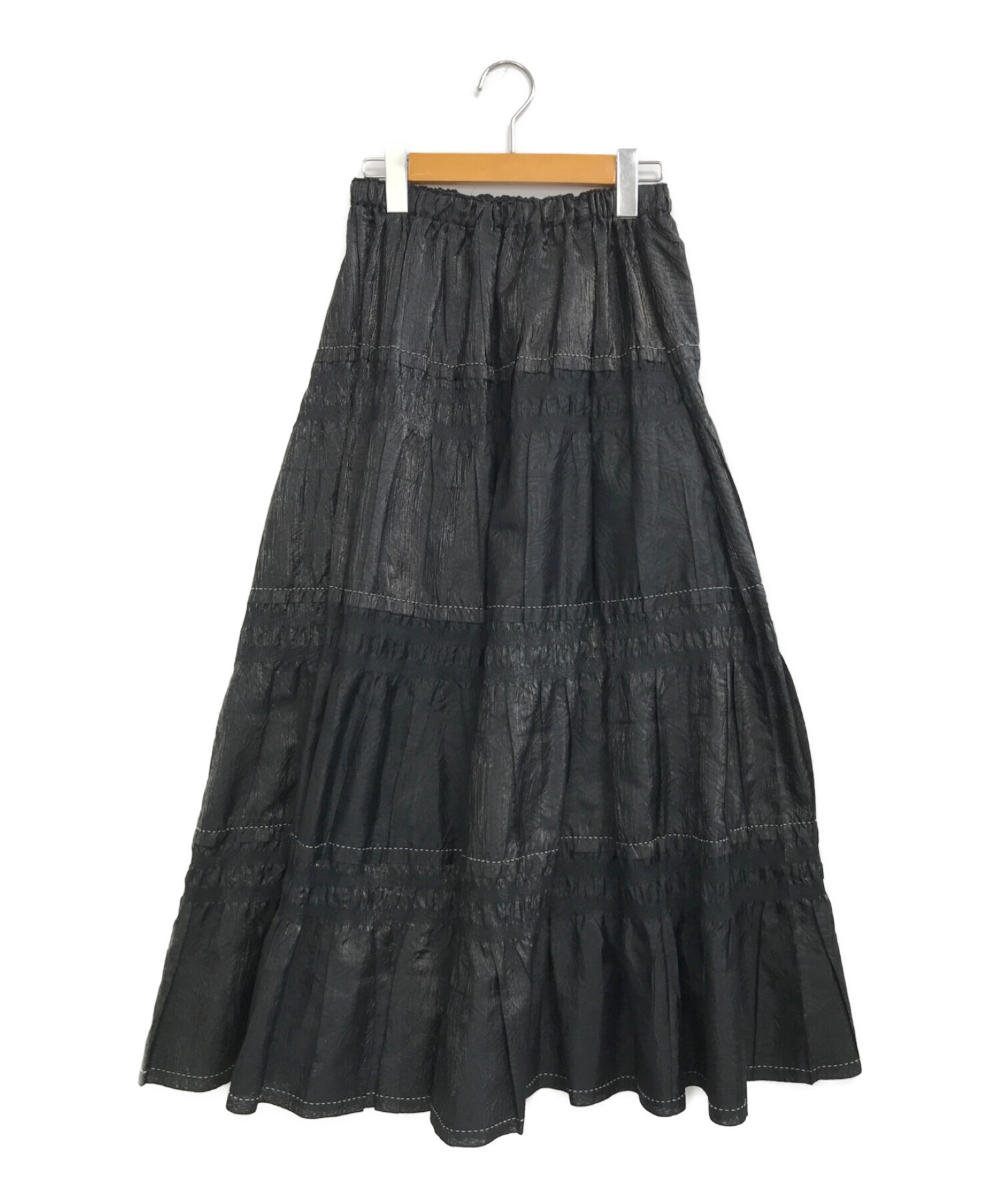 ISSEY MIYAKE】HaaT ロングスカート 日本製 ブラック 2サイズ イッセイ 