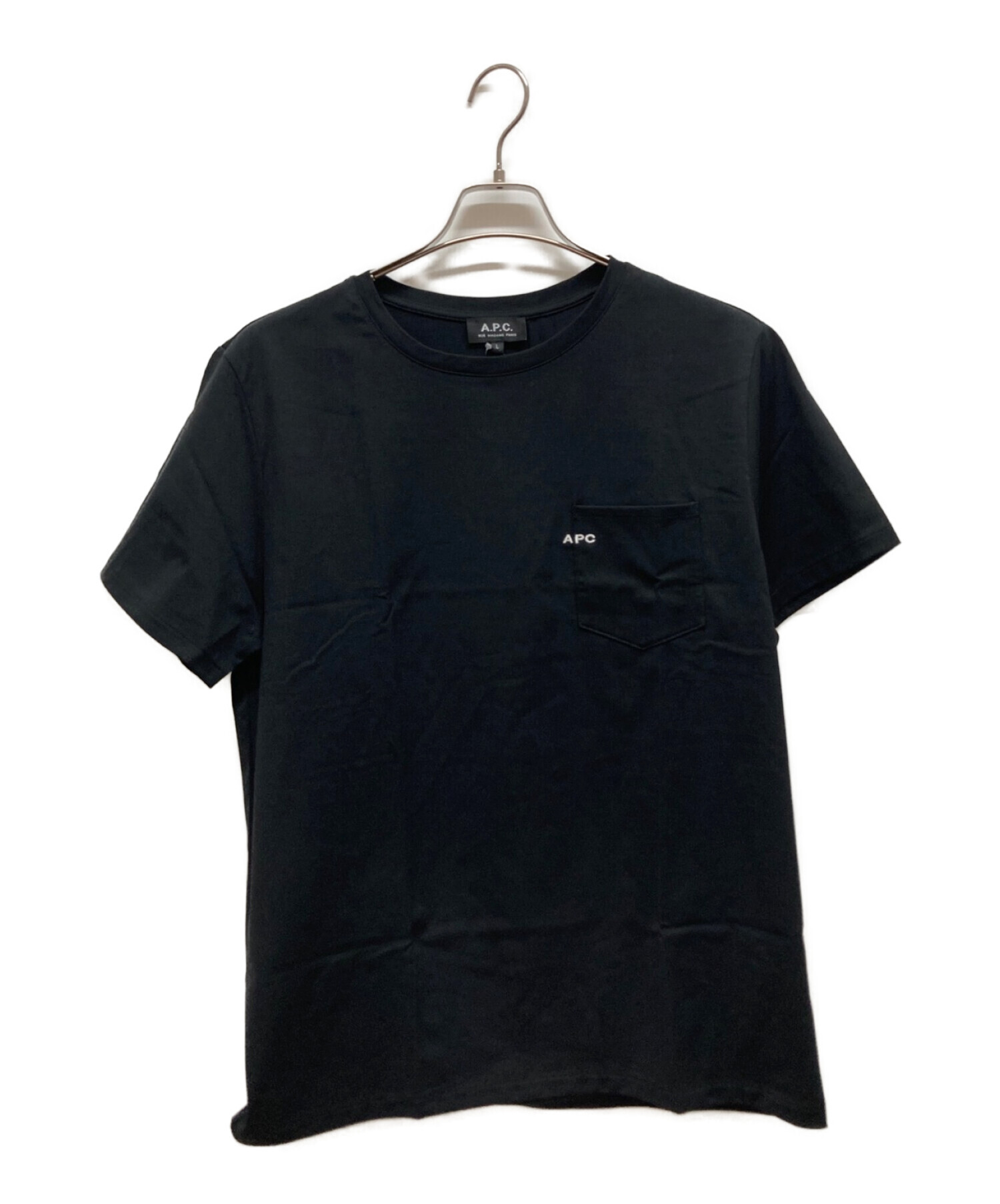 A.P.C. (アー・ペー・セー) 刺繍ロゴポケットTシャツ ブラック サイズ:L 未使用品