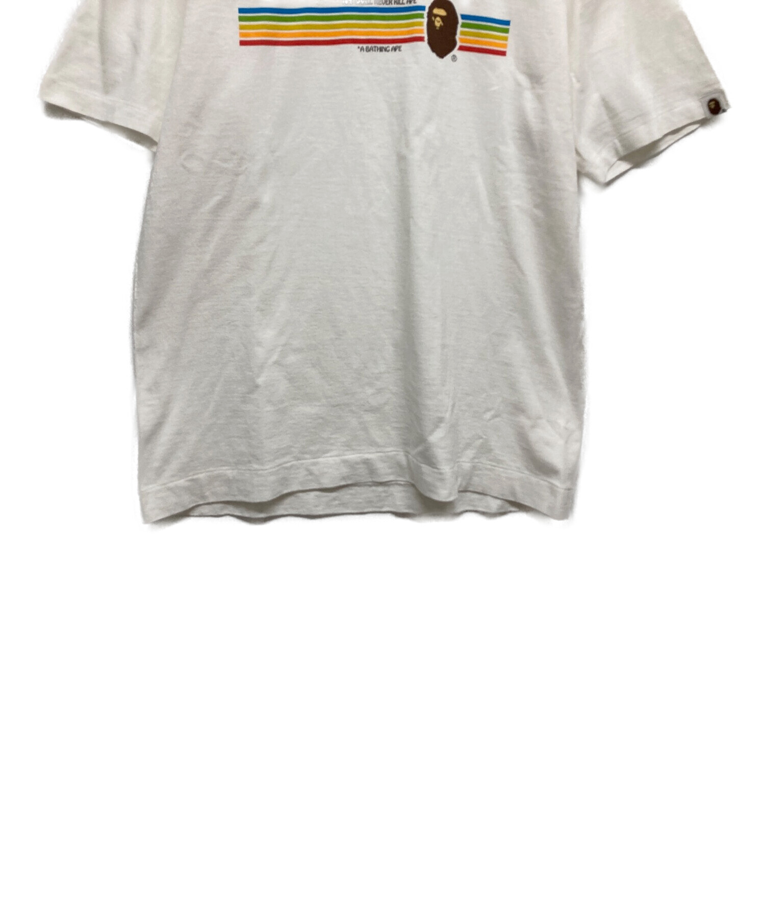 BAPE BY A BATHING APE (ベイプバイアベイシングエイプ) 半袖Tシャツ ホワイト サイズ:M