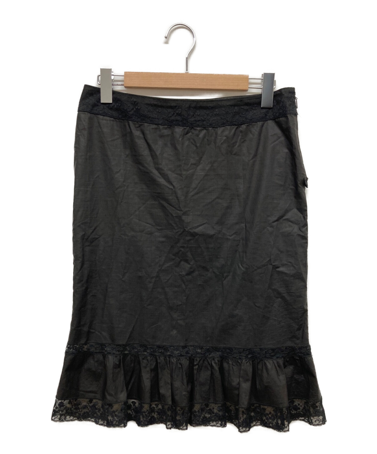 人気☆ARMANI COLLECTION】黒 レーススカート サイズ42 - ひざ丈スカート